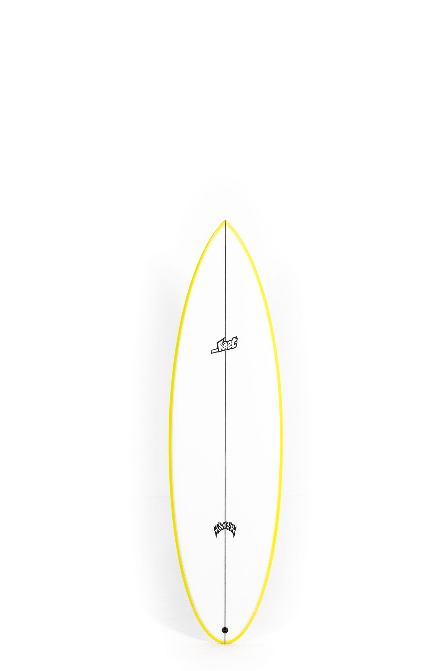 White Lost Surfboards Mini Driver with yellow rails size 5'11" at Pukas Surf Shop