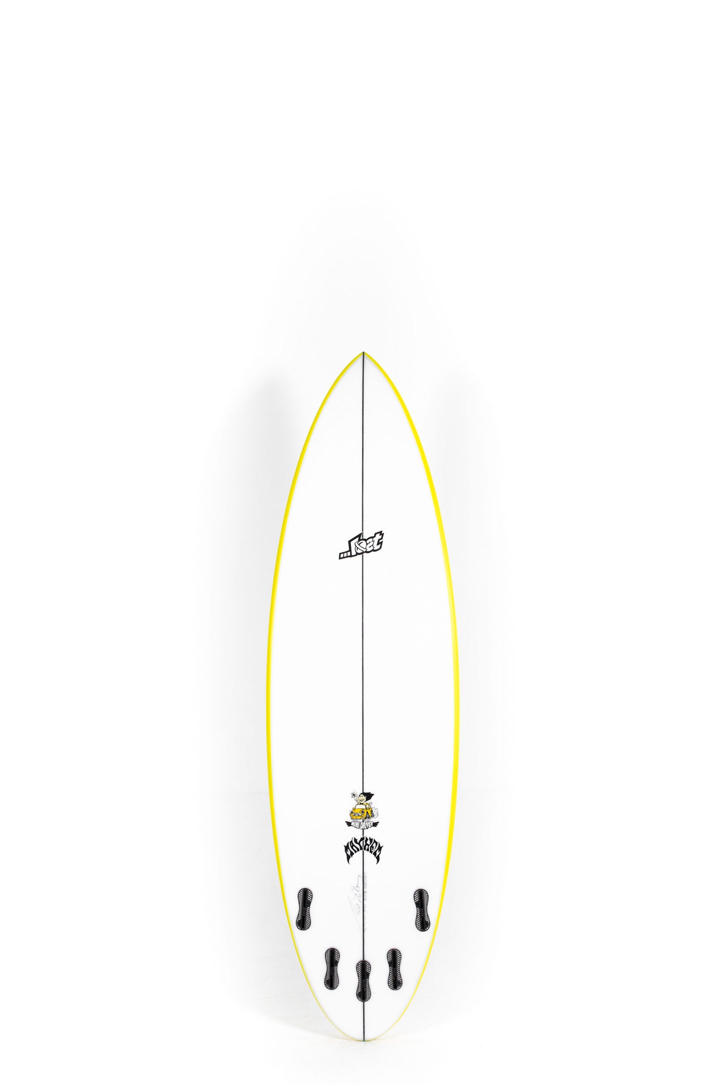 White Lost Surfboards Mini Driver with yellow rails size 5'11" at Pukas Surf Shop - 2