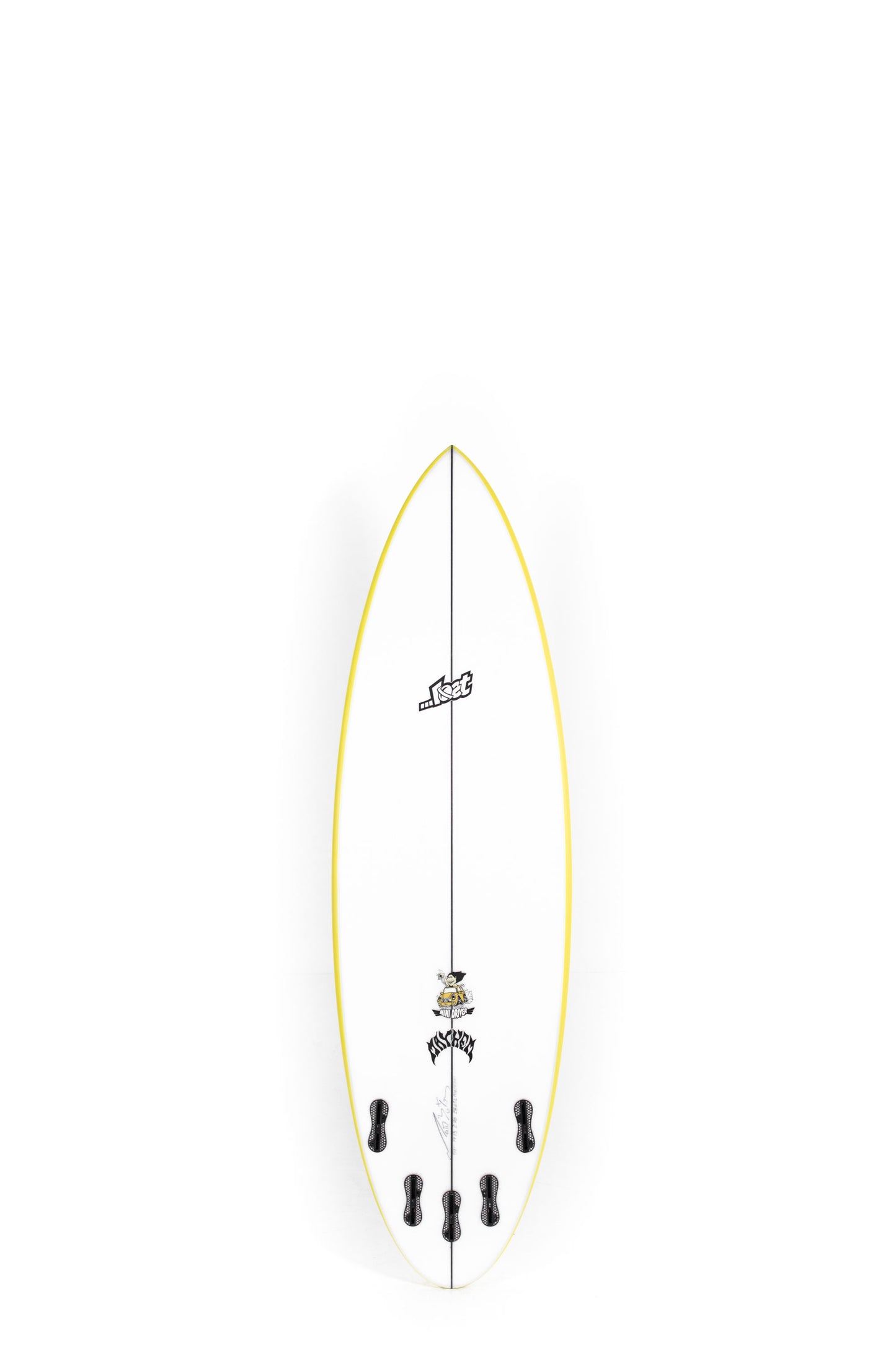 White Lost Surfboards Mini Driver  with yellow rails size 5'9" at Pukas Surf Shop - 2