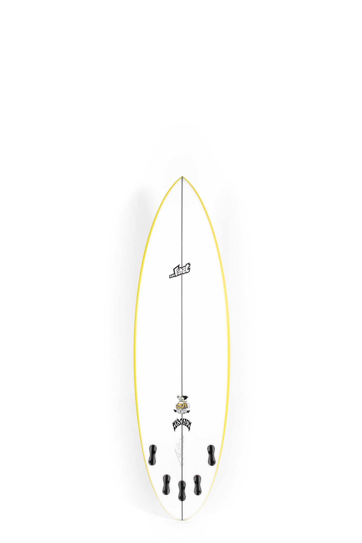 White Lost Surfboard Mini Driver with yellow rails size 6'0" at Pukas Surf Shop - 2
