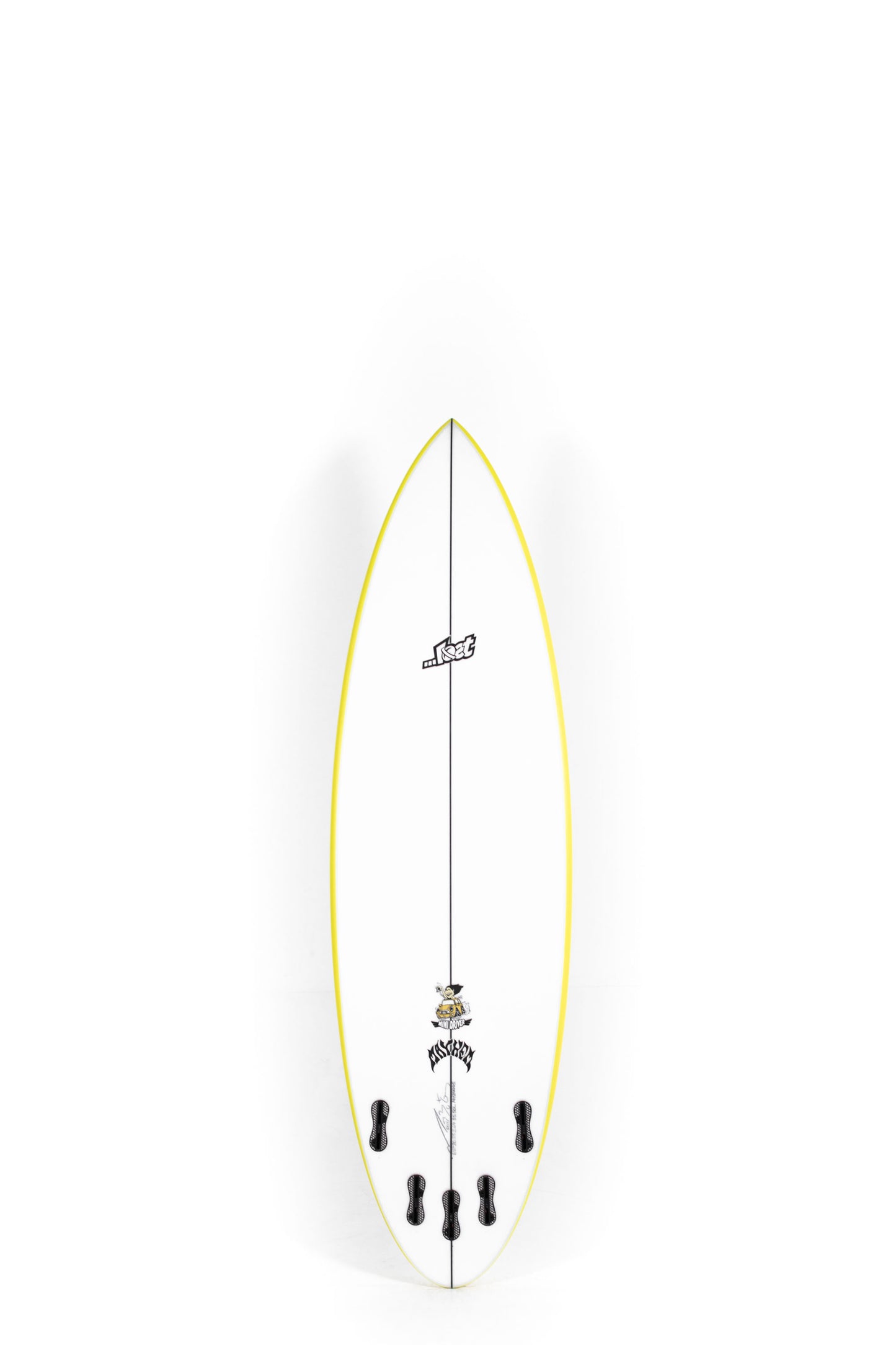 White Lost Surfboard Mini Driver with yellow rails size 6'2" at Pukas Surf Shop - 2