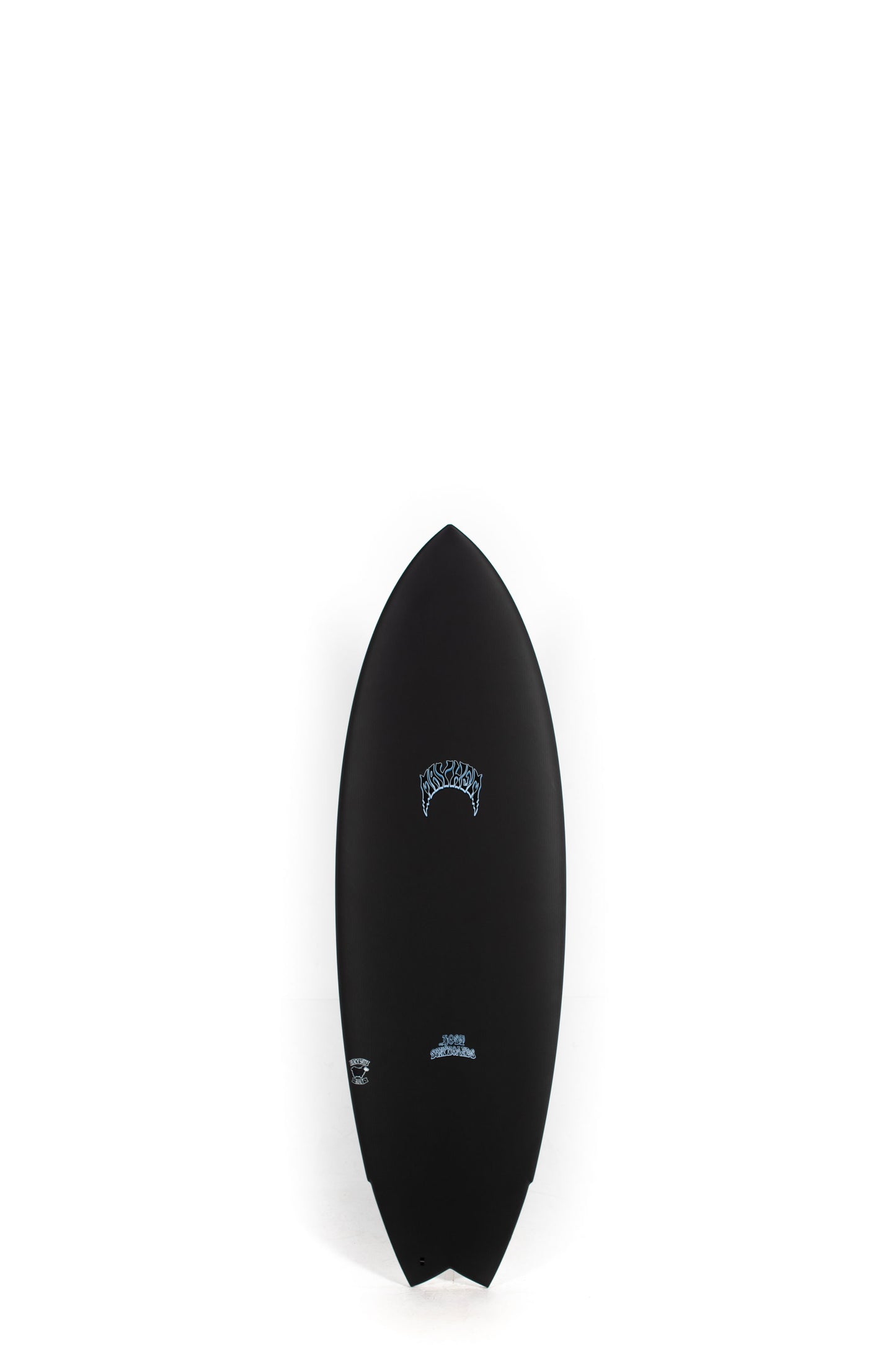 Black Lost Surfboard Pisces size 5'5" on a white background by Pukas Surf Shop