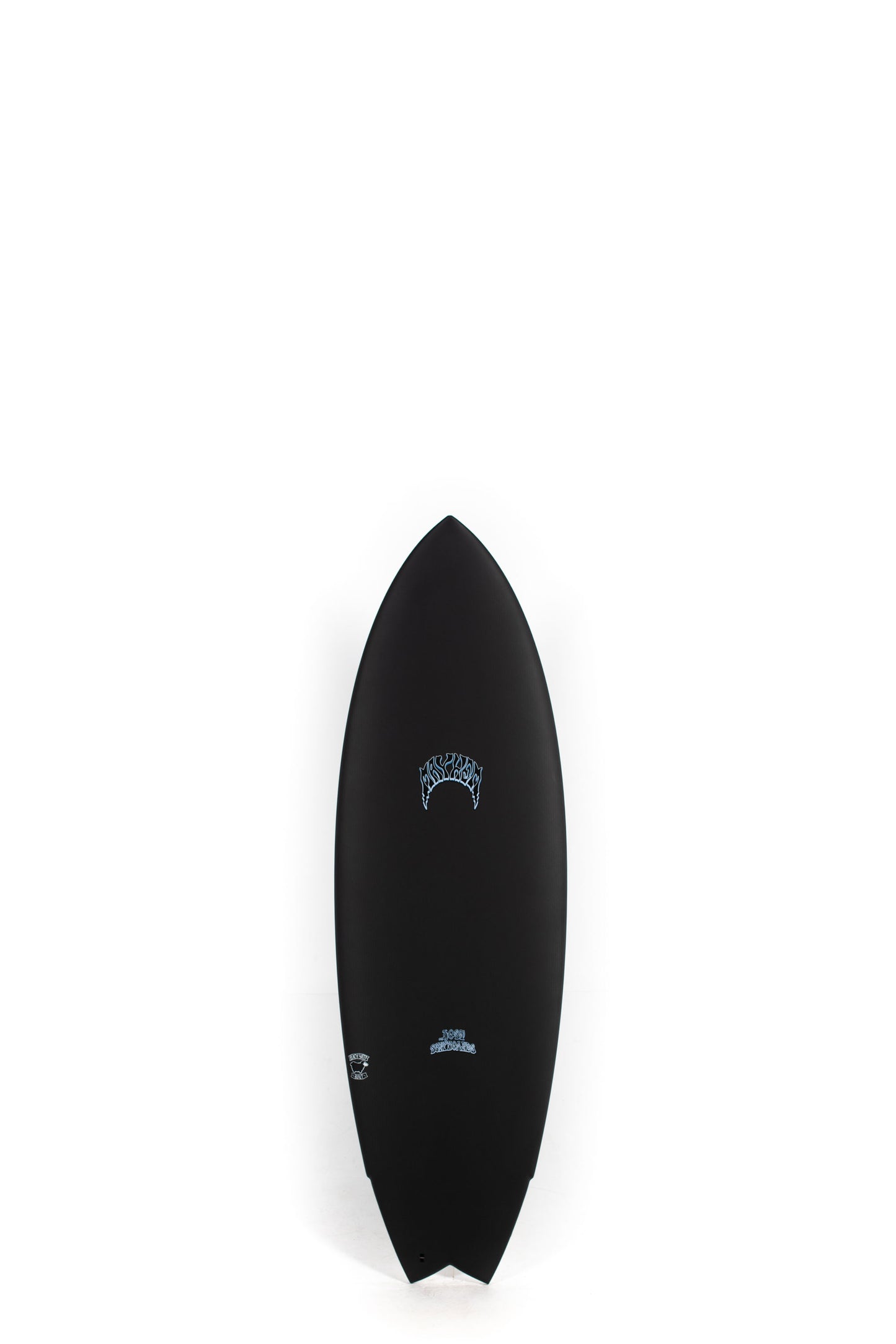 Black Lost Surfboard Pisces size 5'6" on a white background by Pukas Surf Shop