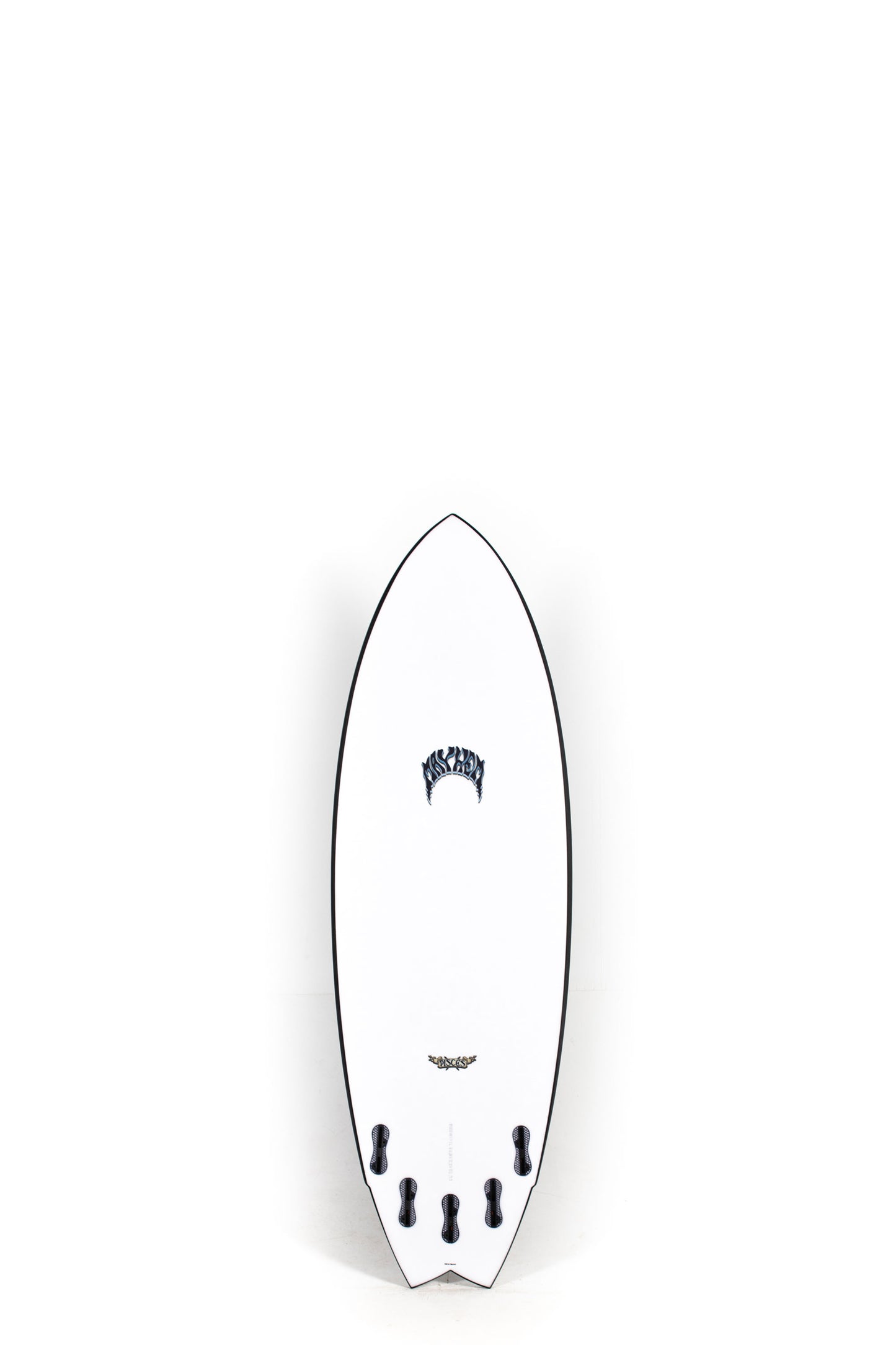 Black Lost Surfboard Pisces size 5'6" on a white background by Pukas Surf Shop - 2