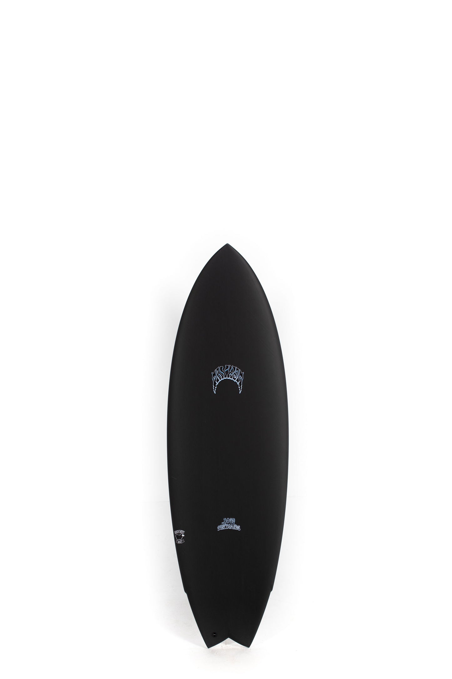 Black Lost Surfboard Pisces size 5'7" on a white background by Pukas Surf Shop