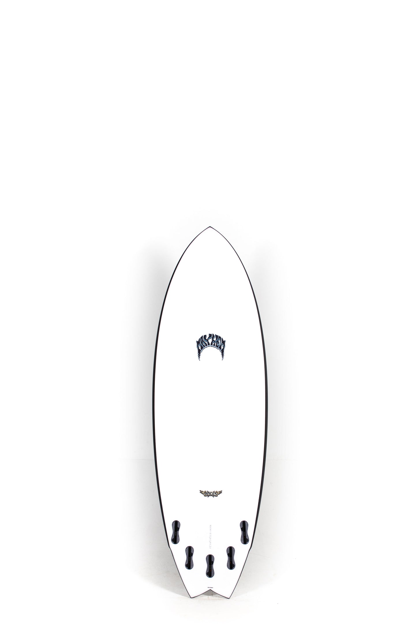 Black Lost Surfboard Pisces size 5'7" on a white background by Pukas Surf Shop - 2