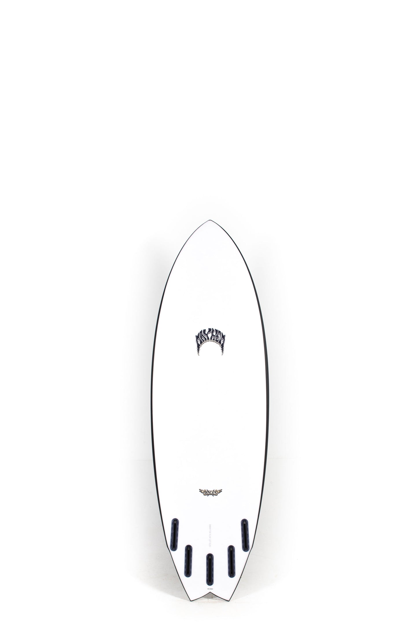 Black Lost Surfboard Pisces size 5'8" on a white background by Pukas Surf Shop - 2
