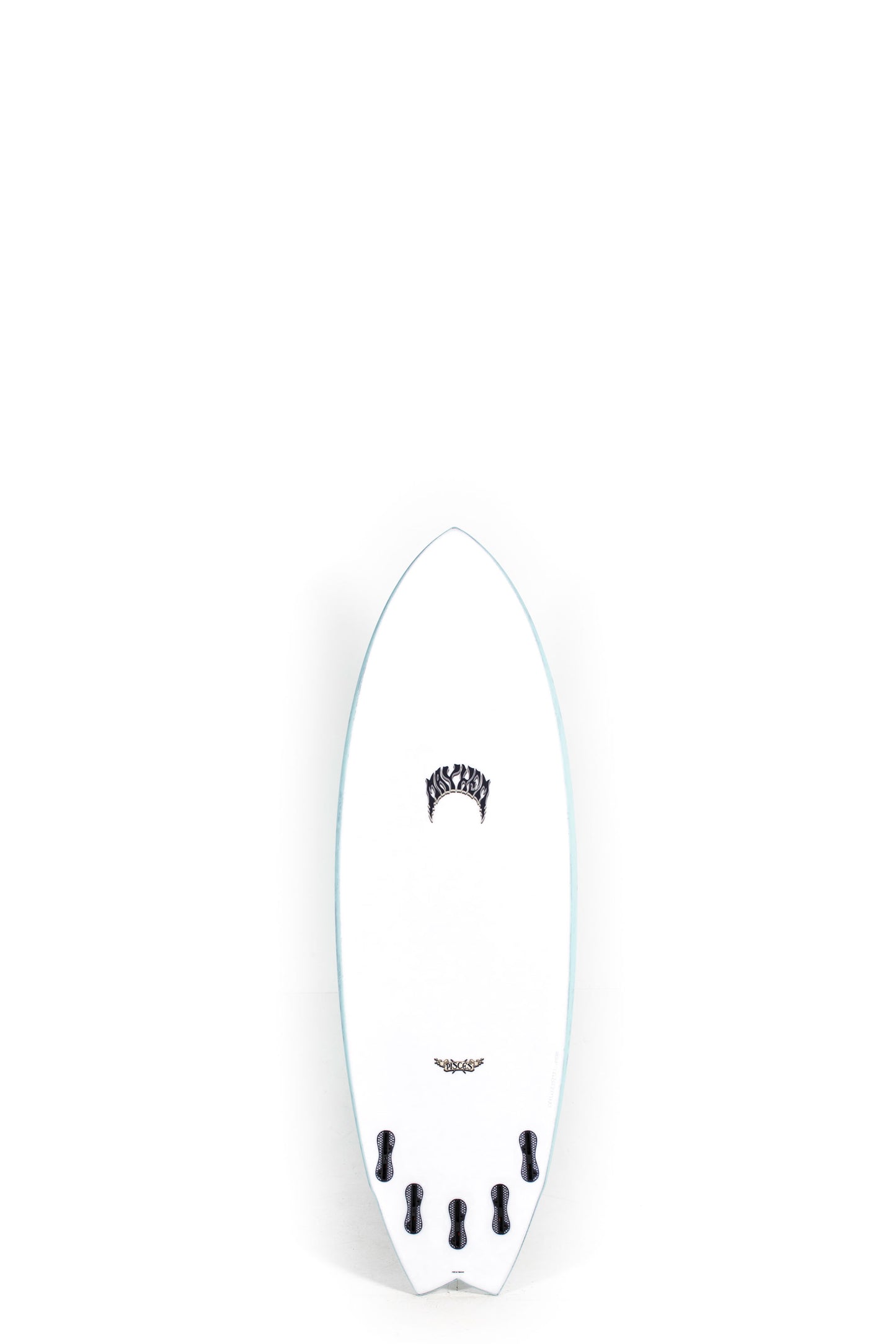 White Lost Surfboard Pisces size 5'4" on a white background by Pukas Surf Shop - 2 