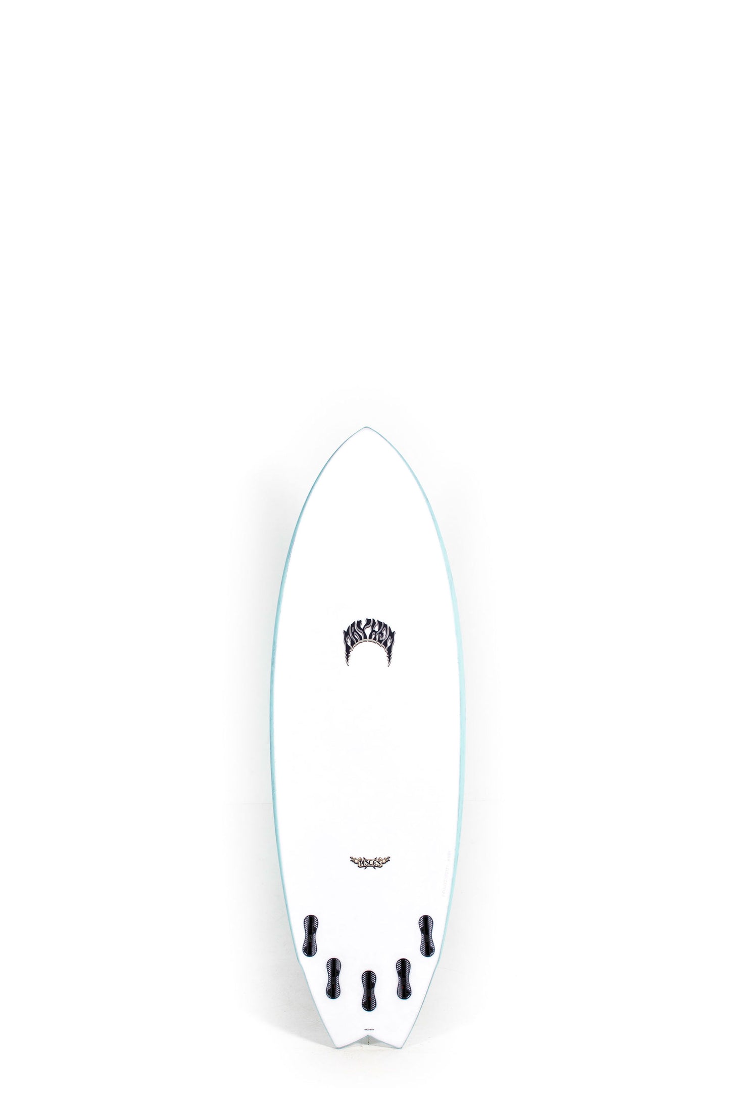 White Lost Surfboard Pisces size 5'5" on a white background by Pukas surf shop - 2