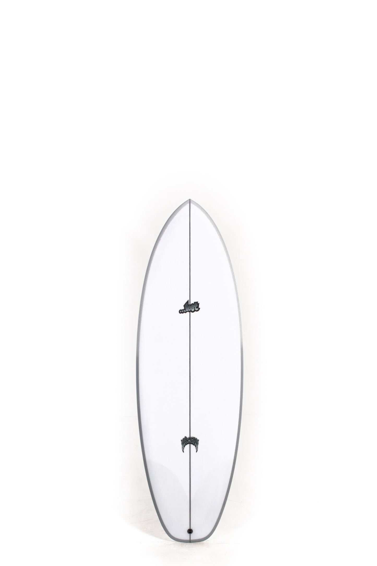 White Lost Surfboards Puddle Jumper with grey rails size 5'8" at Pukas Surf Shop