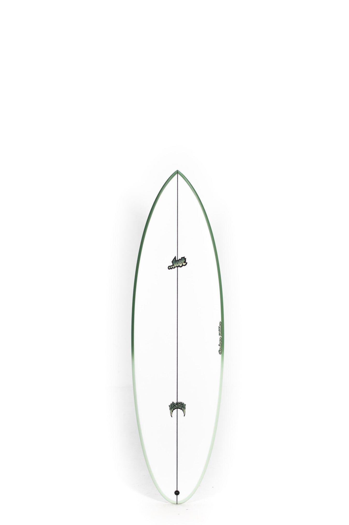 Green and white Lost Surfboard Quiver Killer size 5'10" at Pukas Surf Shop