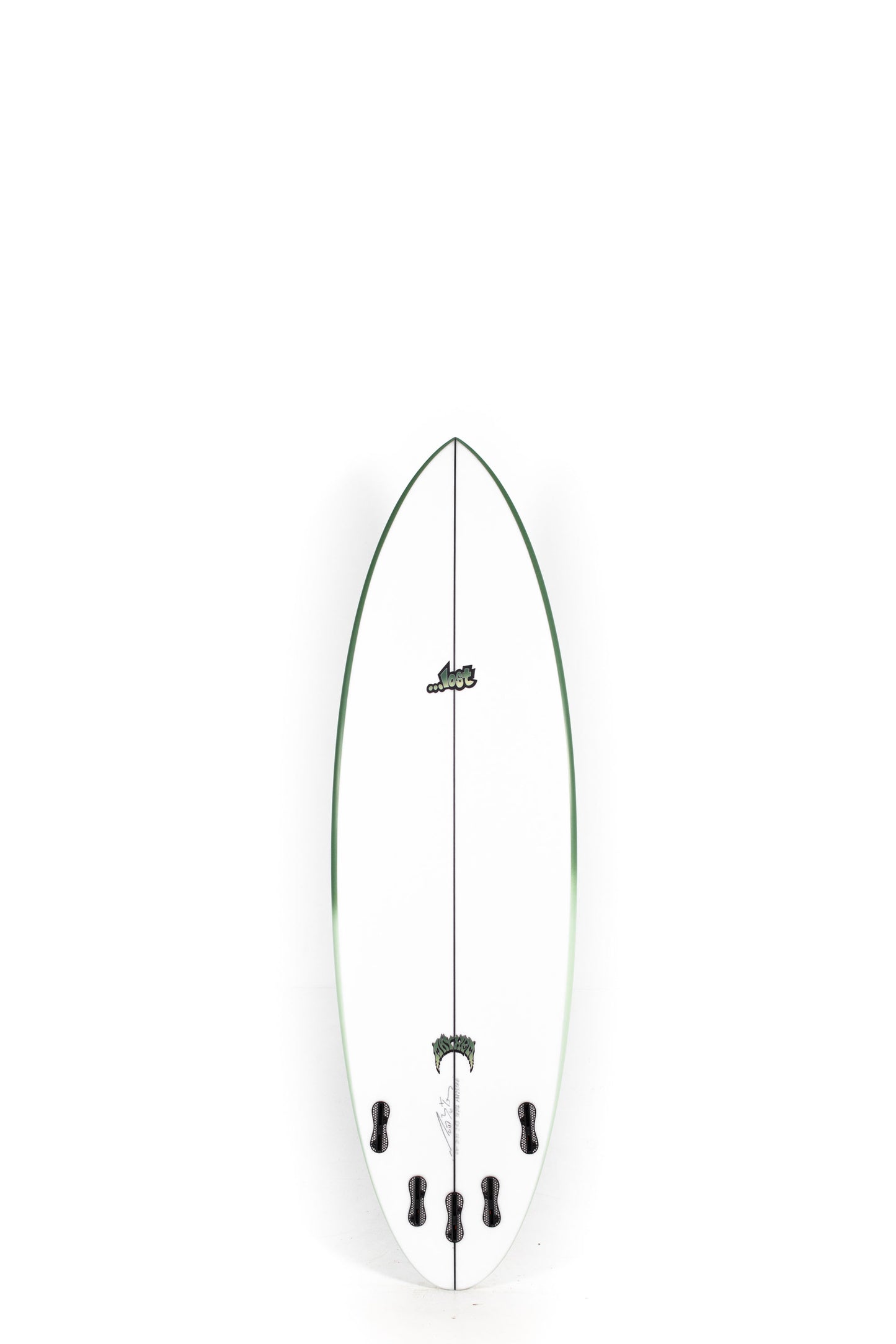 Green and white Lost Surfboard Quiver Killer size 5'10" at Pukas Surf Shop - 2