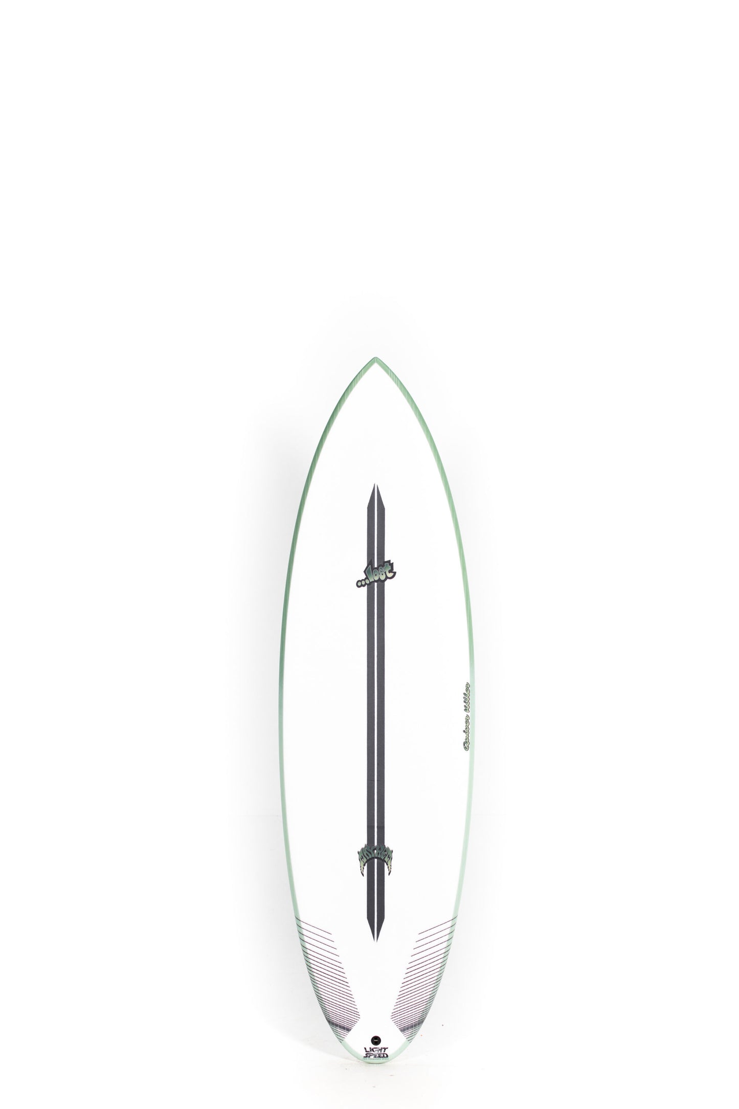 White and green Lost Surfboards Quiver Killer size 5'11" at Pukas Surf Shop