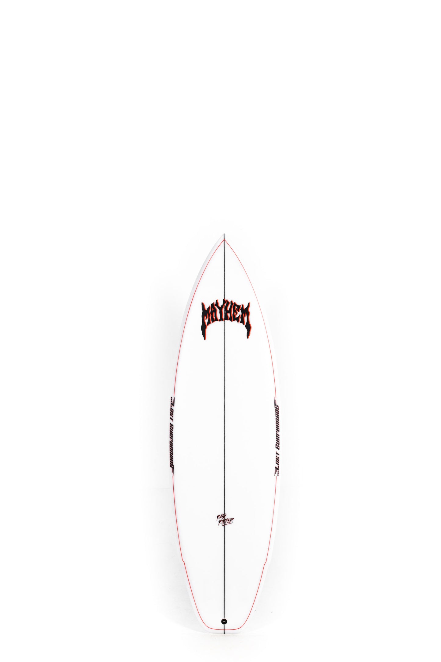 White Lost Surfboard Rad Ripper size 5'8" on a white background by Pukas Surf Shop