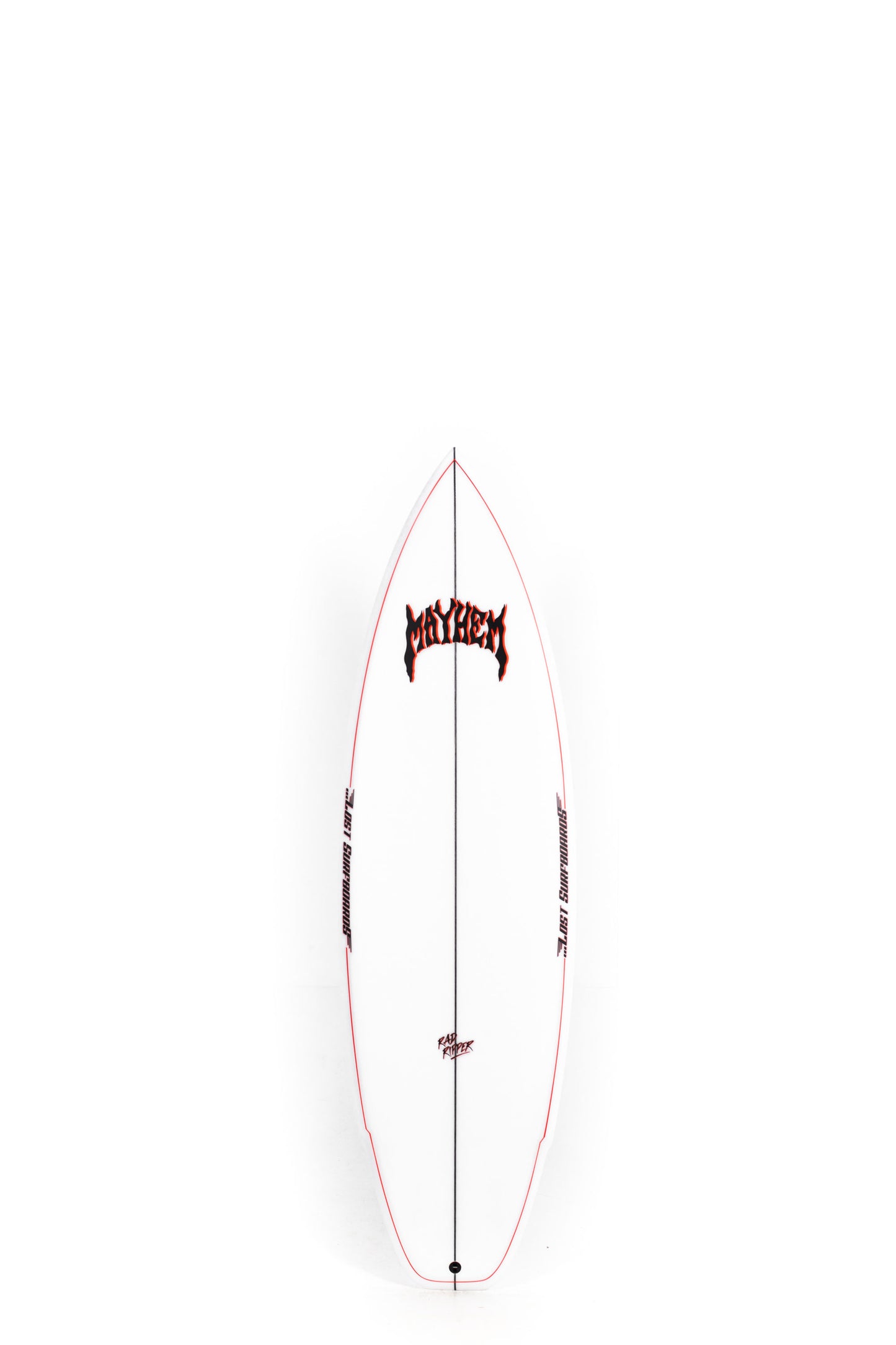 White Lost Surfboard size 5'9" on a white background by Pukas Surf shop