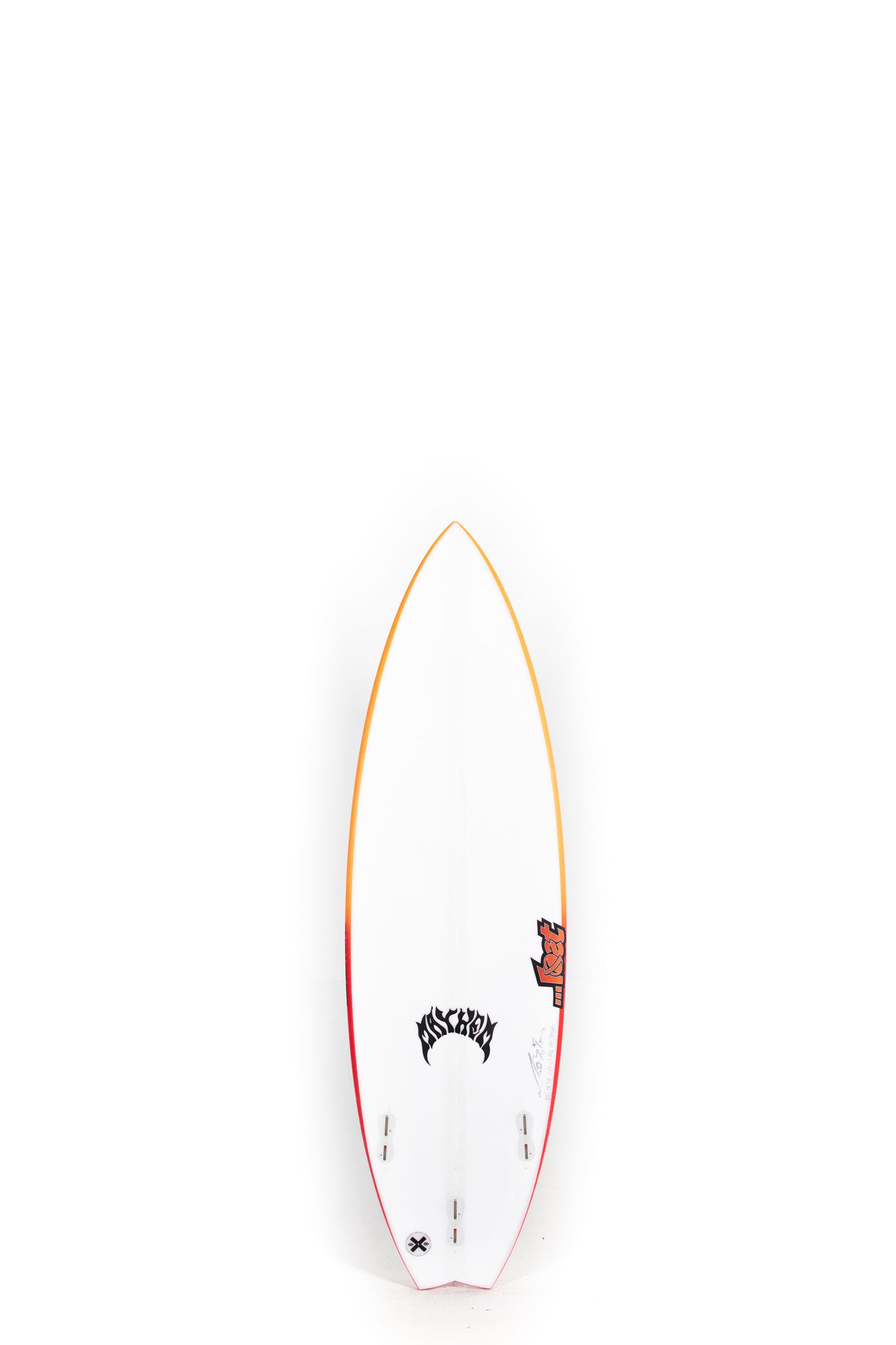 White Lost Surfboard with orange to red rail Sub Driver 3.0 size 5'5" at Pukas Surf Shop - 2