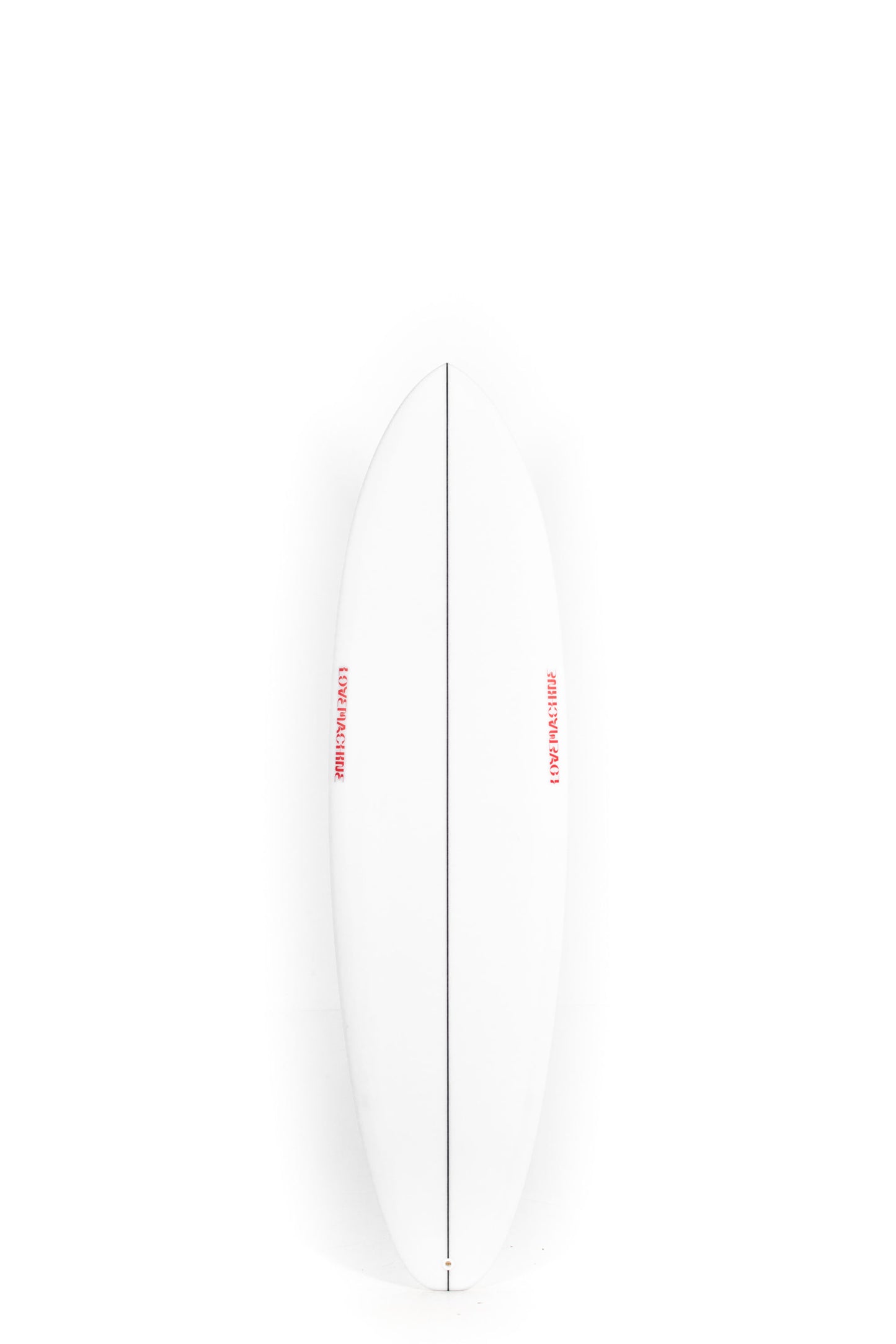 White Lovemachine FM Surfboard with red logo size 6'9" at Pukas Surf Shop