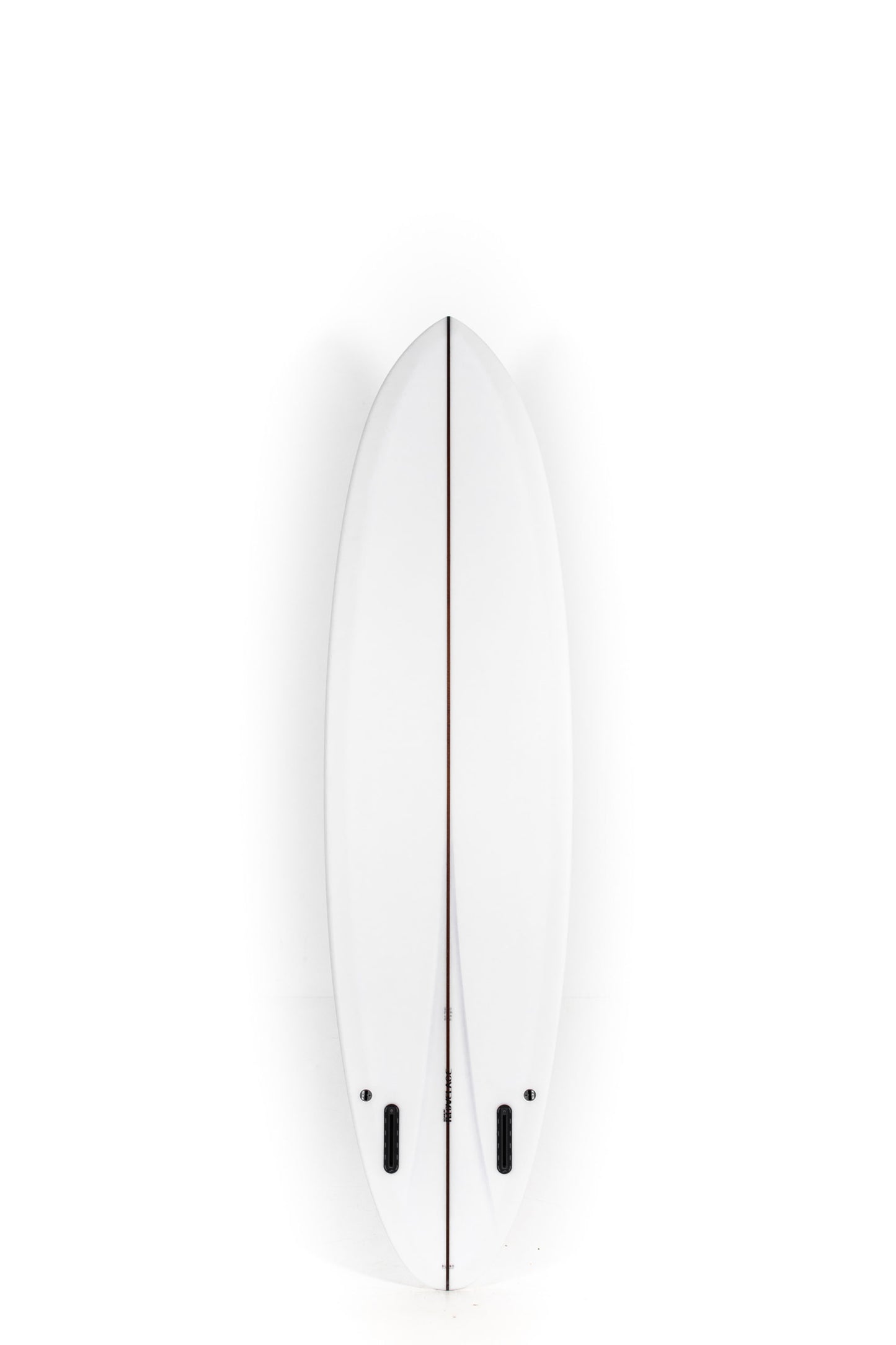 White Lovemachine FM Surfboard with blue logo size 7'0" at Pukas Surf Shop-1