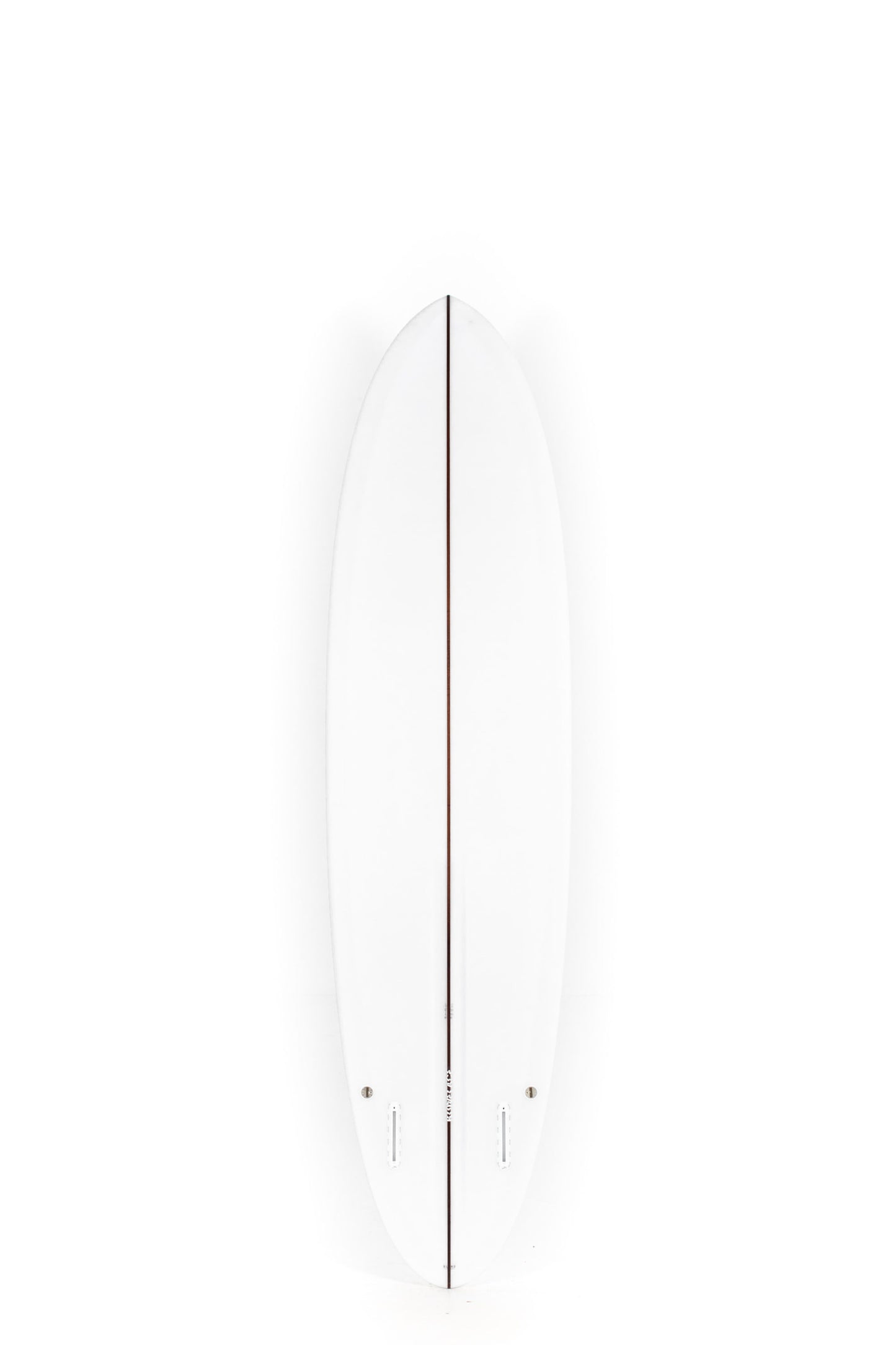 White Lovemachine FM Surfboard with yellow logos size 7'2" at Pukas Surf Shop-2