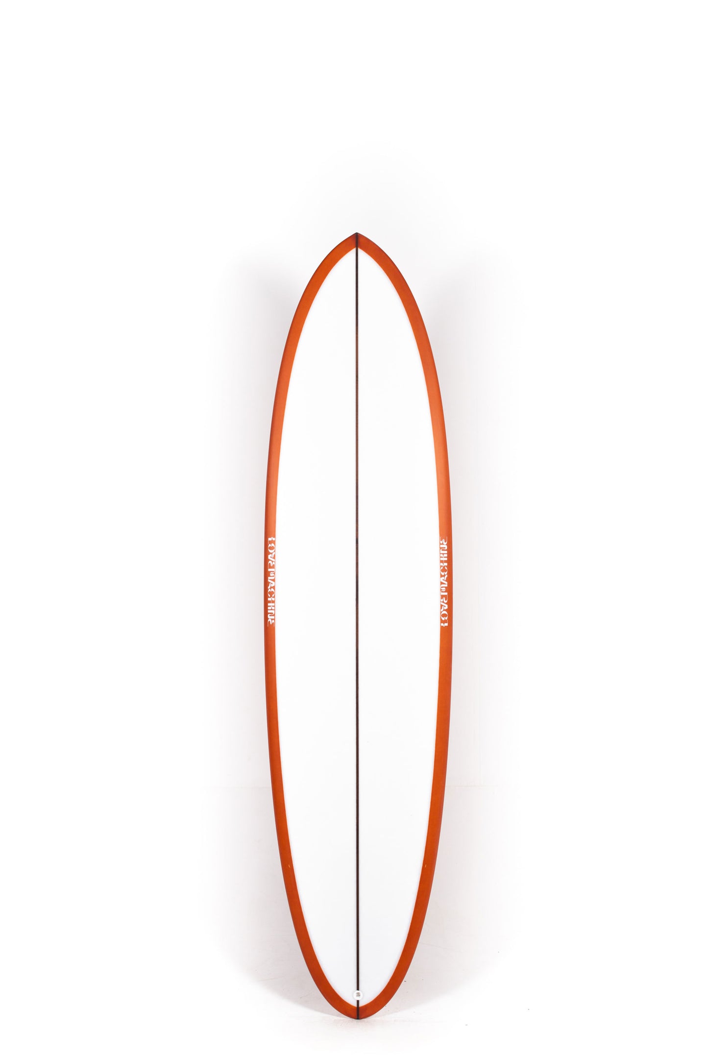 Red and white Lovemachine Surfboard FM size 7'2" at Pukas Surf Shop