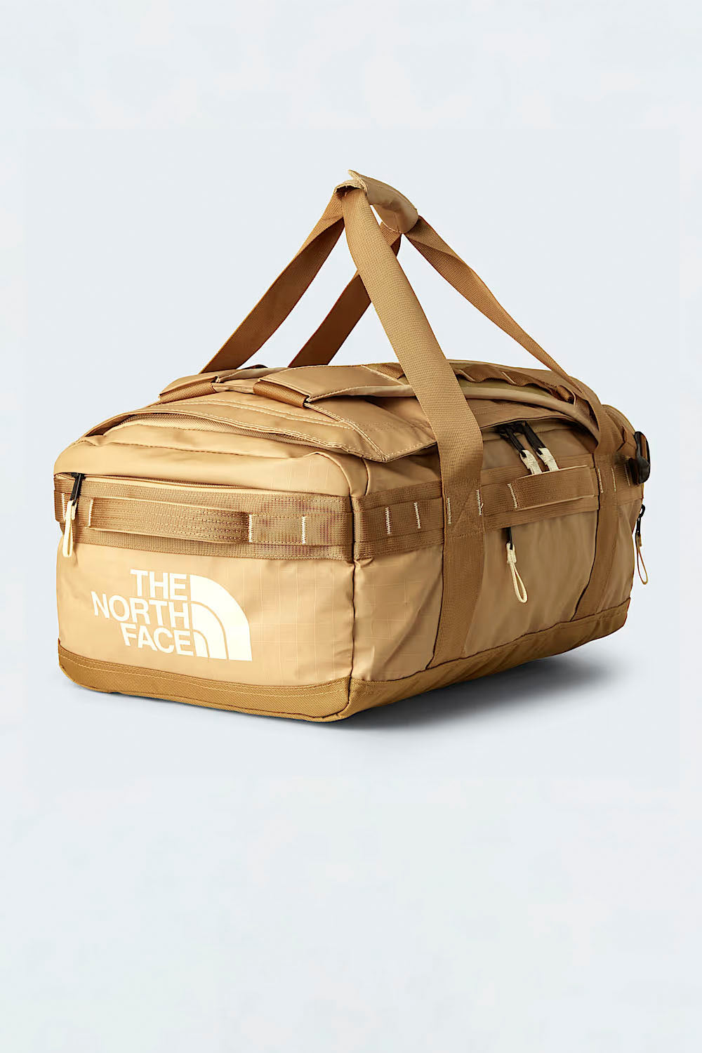 The North Face Base Camp Voyager Duffel 42L in Khaki Stone/Utility Brown – large travel bag with laptop sleeve | Pukas Surf Shop
