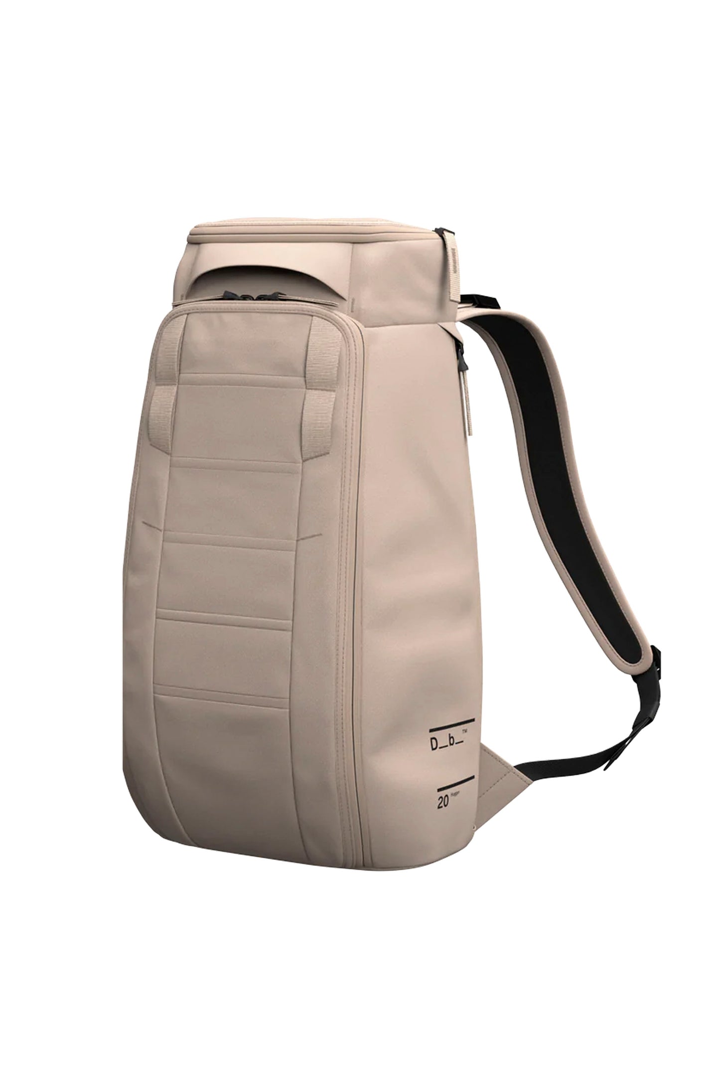 Db Hugger Backpack 25L in Fogbow Beige – structured 25L daypack with Rib Cage Technology, padded 16″ laptop compartment and weather-resistant exterior, available at Pukas Surf Shop