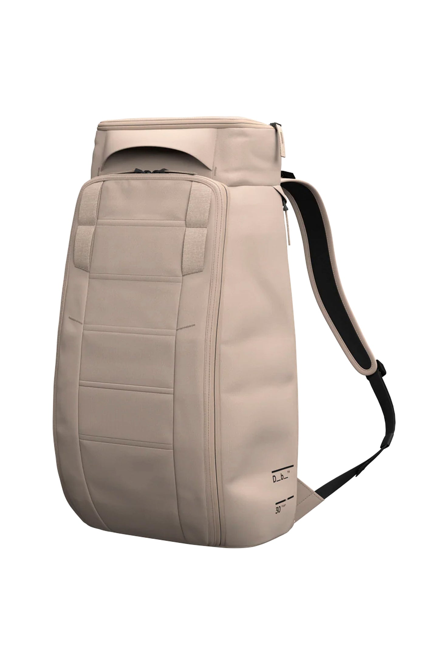 Db Hugger Backpack 30L in Fogbow Beige – structured 30L daypack with Rib Cage Technology, padded 16″ laptop compartment and weather-resistant exterior, available at Pukas Surf Shop