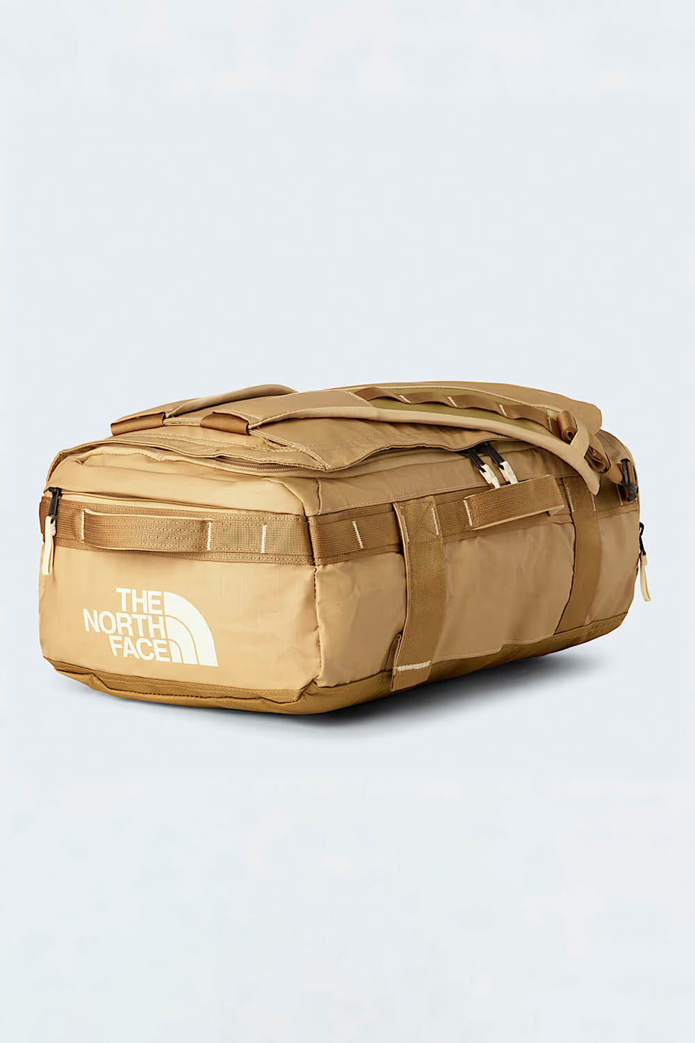 The North Face Base Camp Voyager Duffel 32L in Khaki Stone/Utility Brown – compact travel bag with laptop sleeve | Pukas Surf Shop