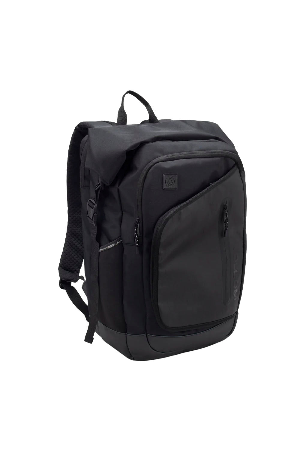 Black Volcom backpack ON A WHITE BACKGROUND