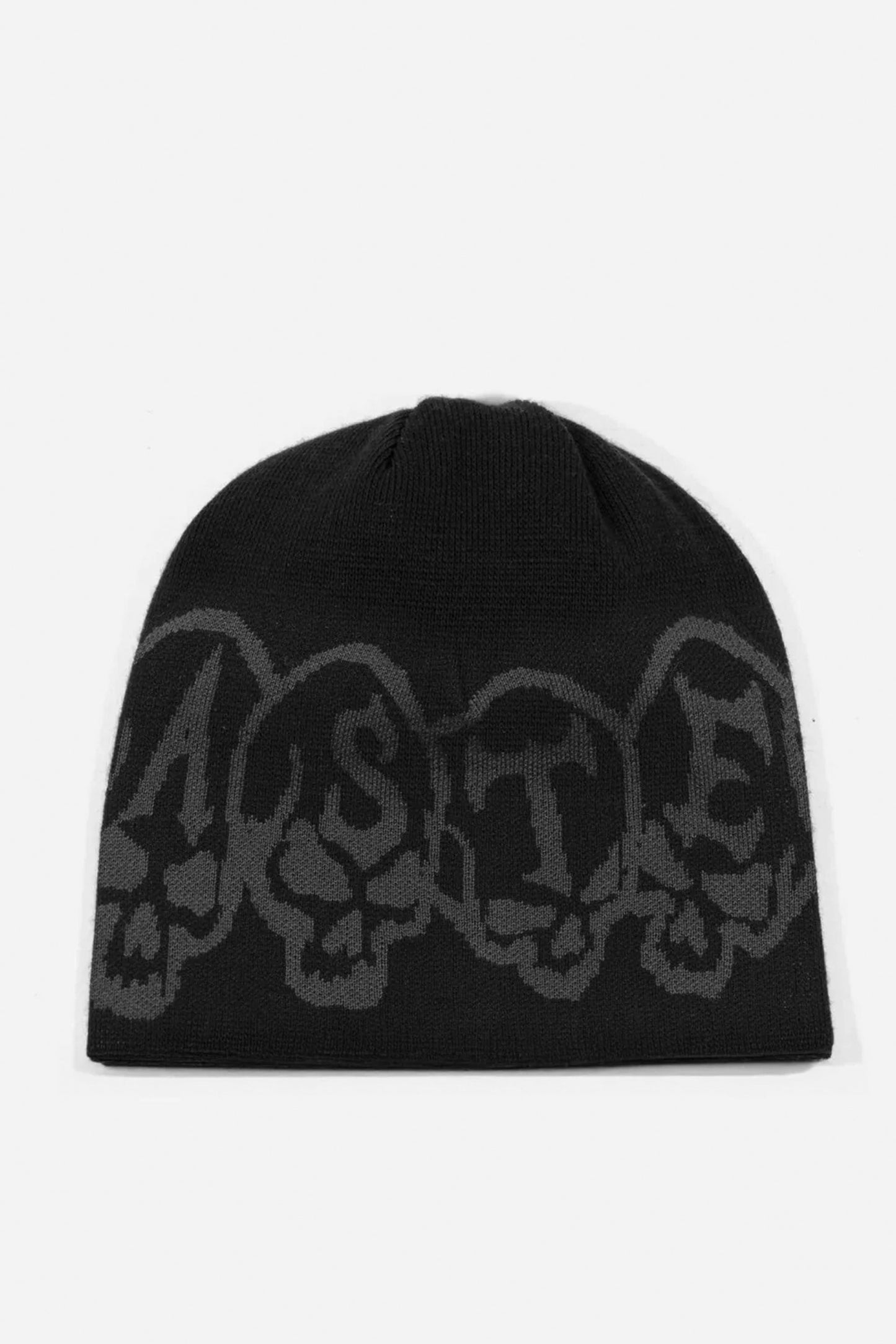 Wasted Paris Black beanie with skull designs Pukas Surf Shop