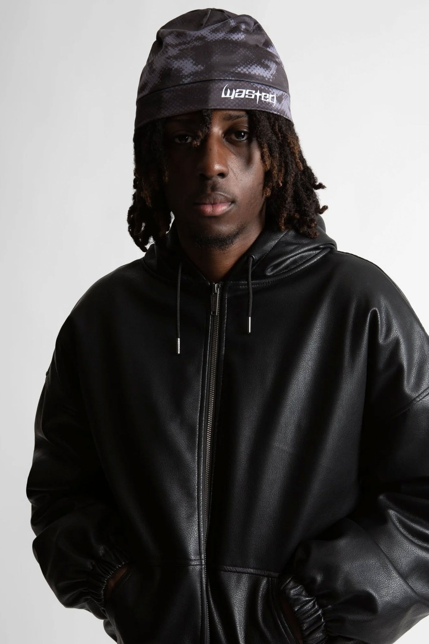Black camouflage beanie with Wasted Paris logo Pukas Surf Shop