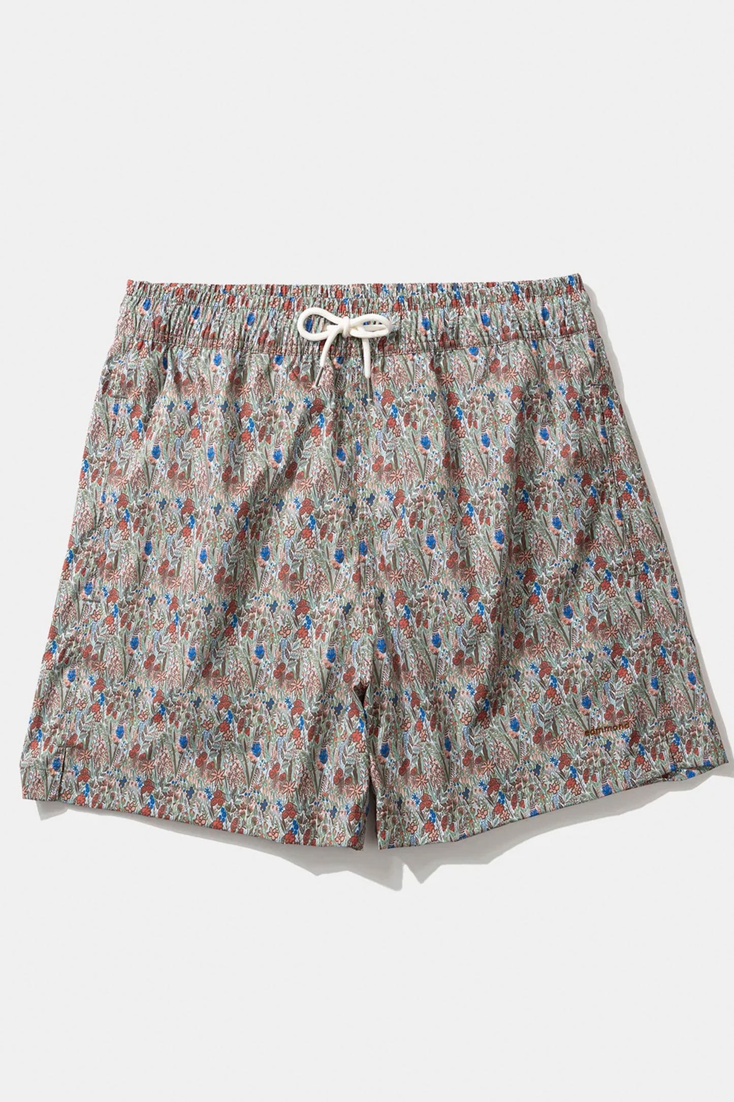 EDMMOND Wildlife Boardshort Plain Brown – Allover print boardshort with embroidered mini logo, product view