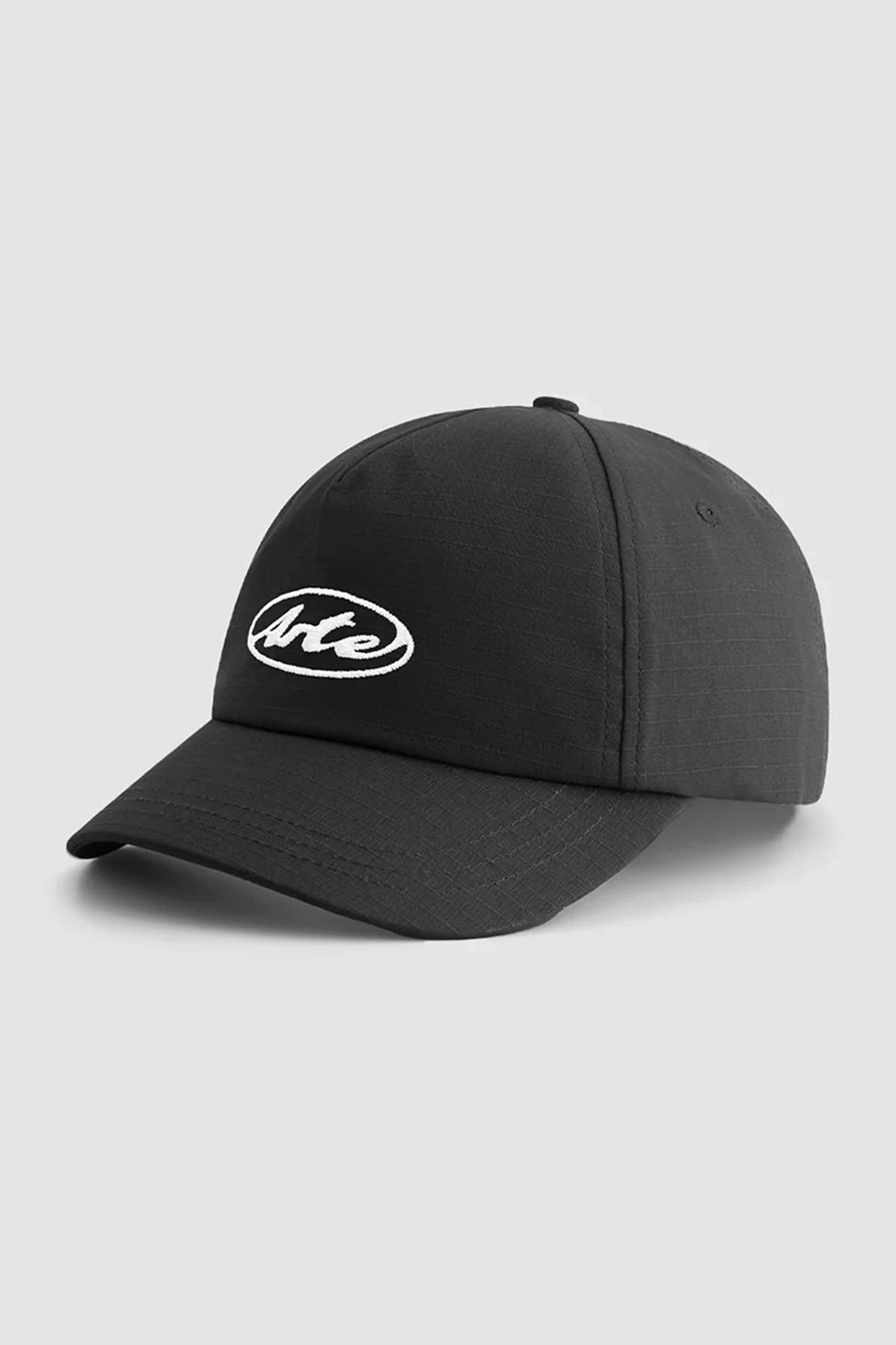 Black ARTE Round Logo cap with a white logo on a light gray background