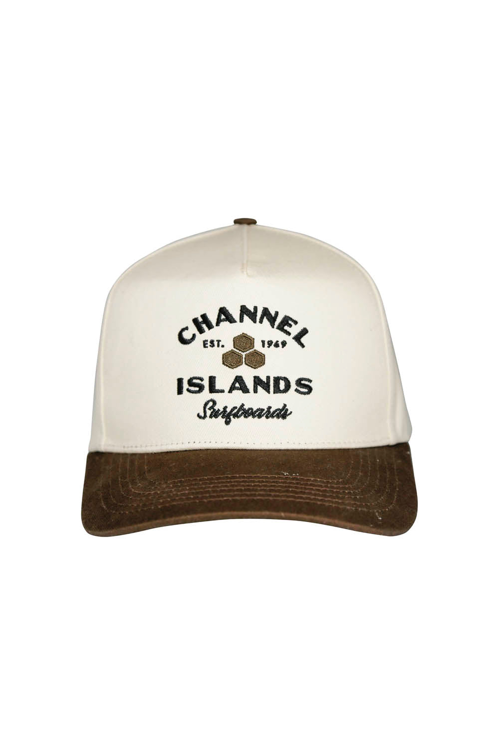 Cap with 'Channel Islands Surfboards' logo on a white background
