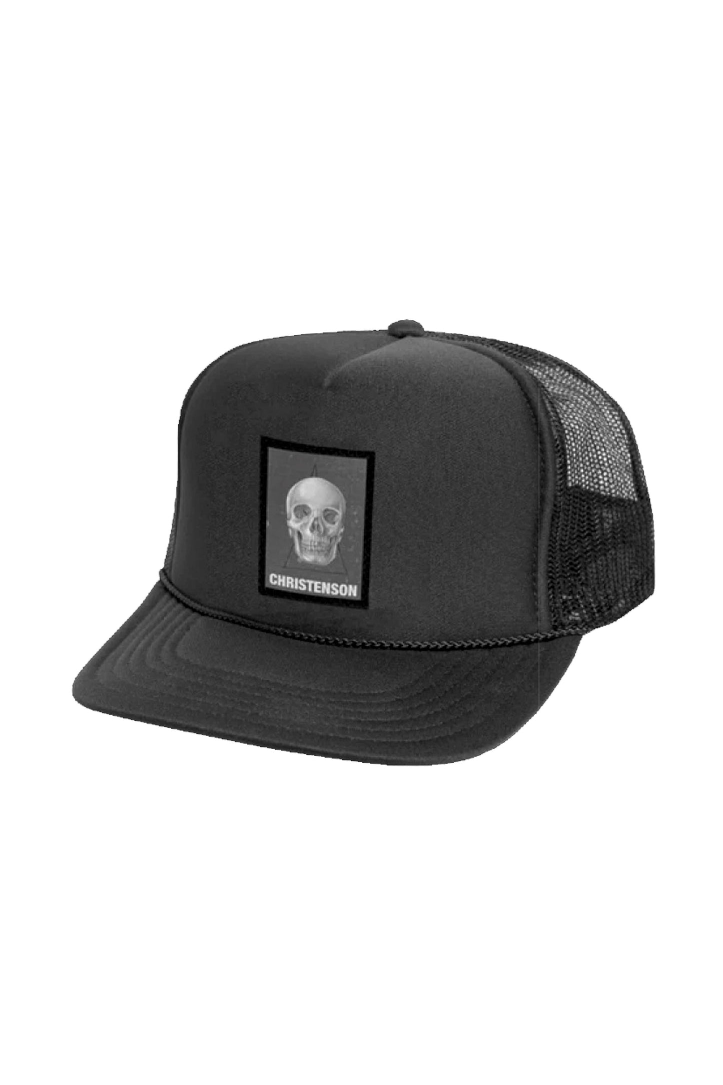 Christenson Black trucker cap with skull patch Pukas Surf Shop