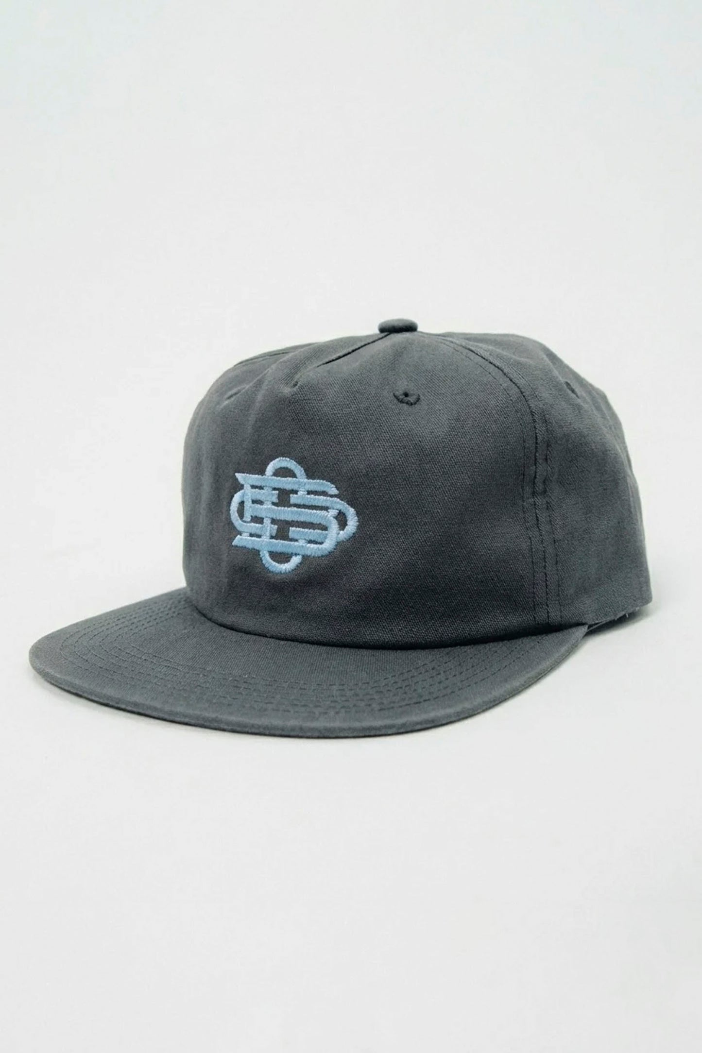CUCO BOARD CLUB Monogram Hybrid Cap navy low profile cap gold embroidery distressed unisex coastal style