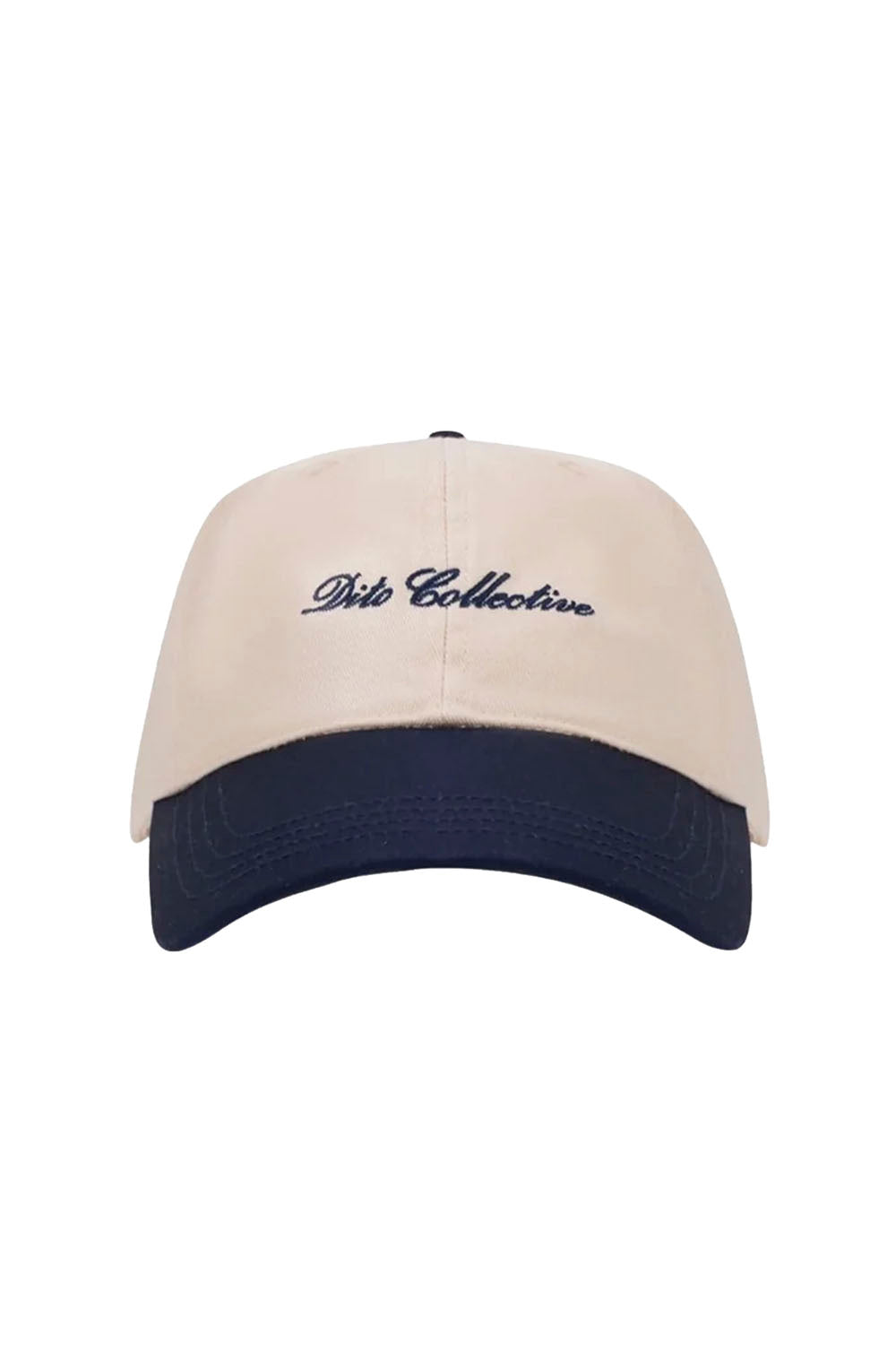 Dito Collective Court Cap in Navy Beige two-tone cotton structured baseball cap — Pukas Surf Shop
