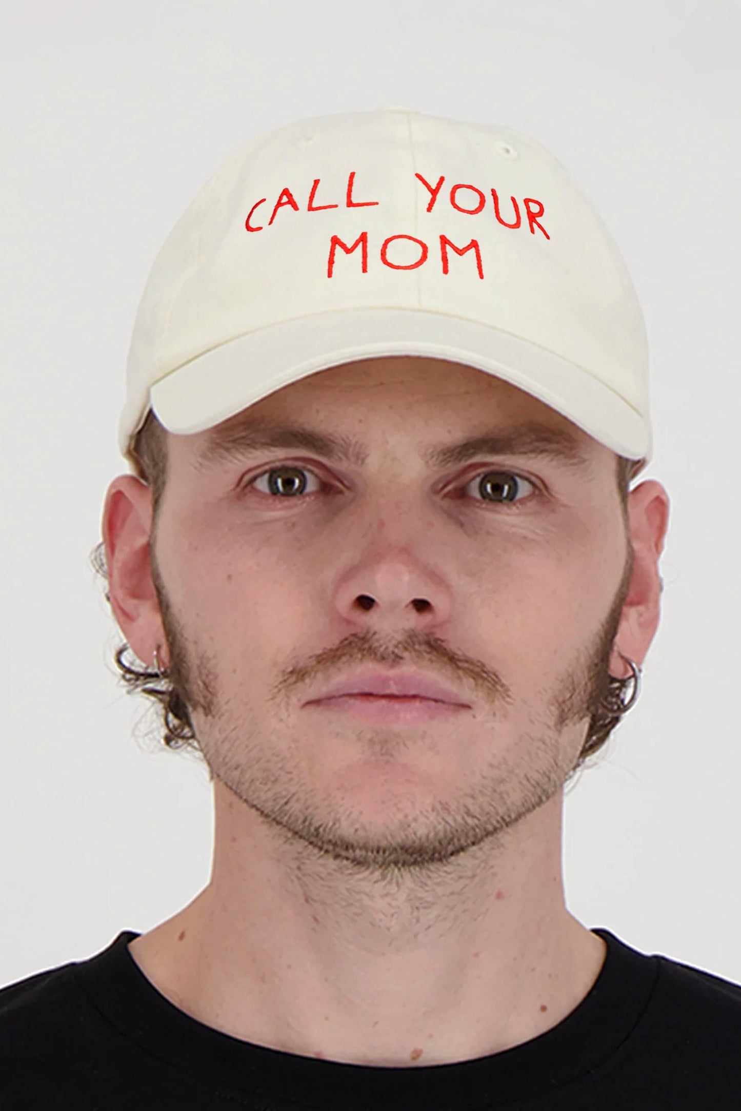 ENCRÉ Call Your Mom Beige Cap - Thoughtful Statement Accessory
