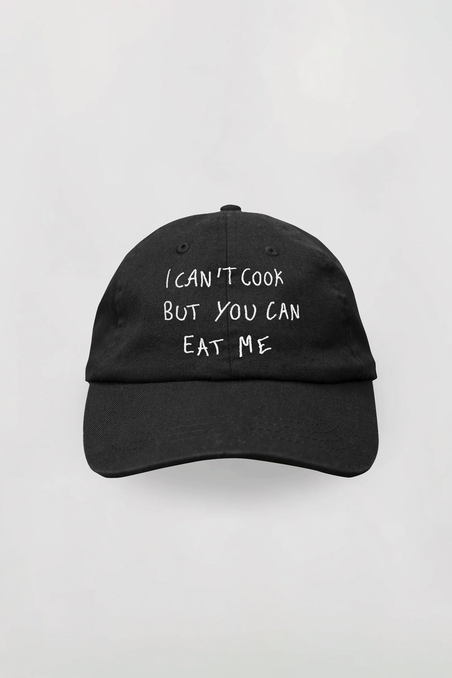ENCRÉ I Can't Cook Black Cap - Witty Statement Accessory
