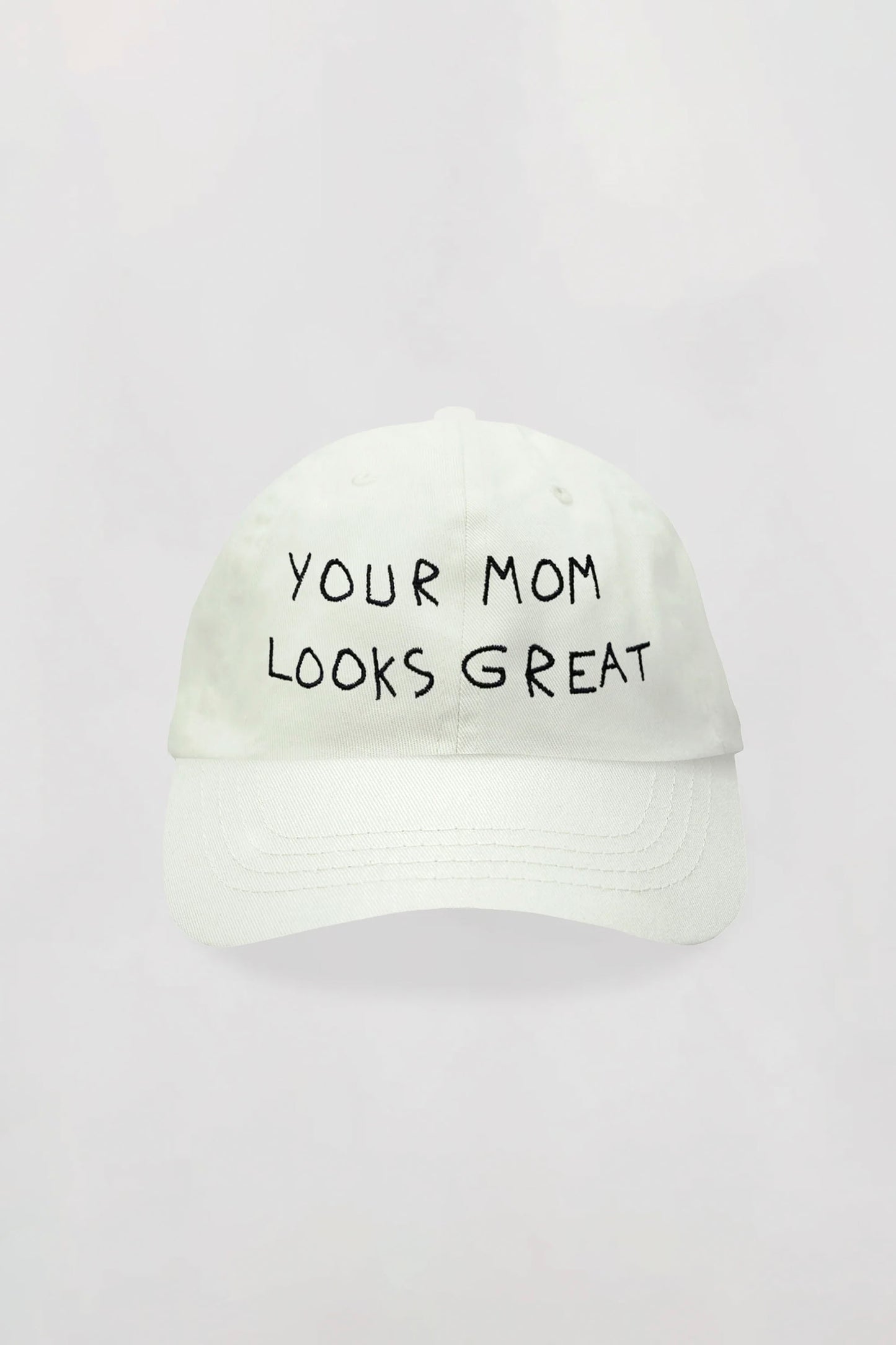 ENCRÉ Your Mom Looks Great Beige Cap - Positive Statement Accessory
