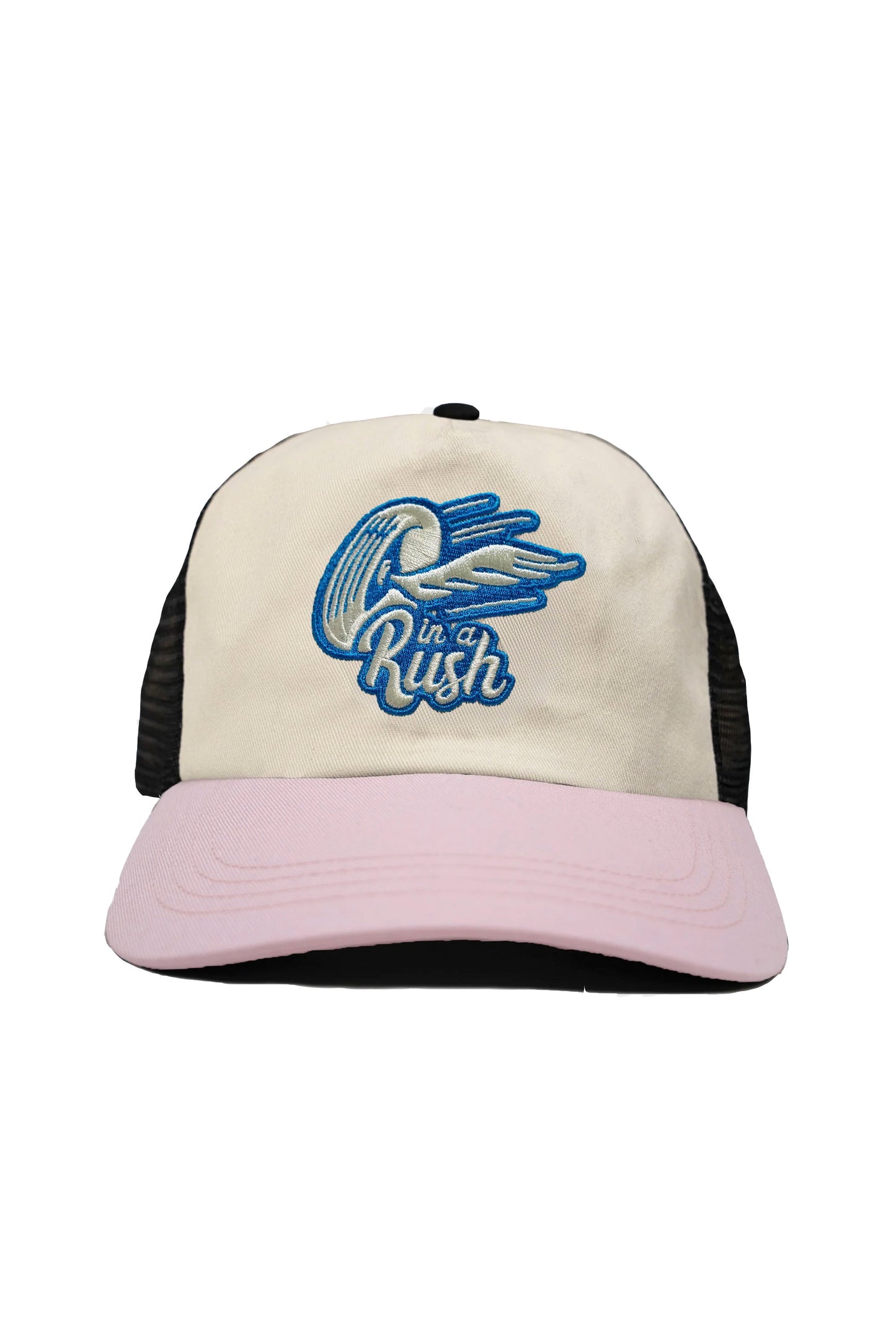 PROHIBITED Tire 5-panel trucker cap in cream color 
