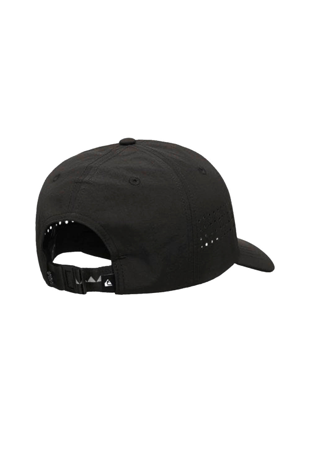Black cap with a brand logo on a white background