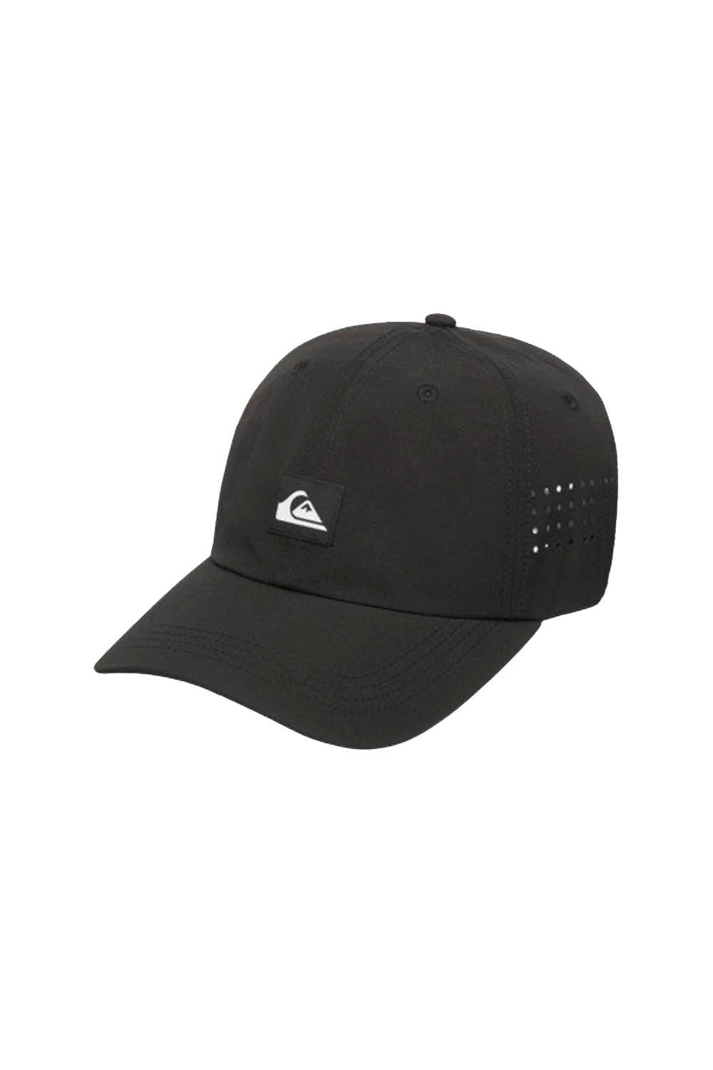 Black cap with a logo on a white background
