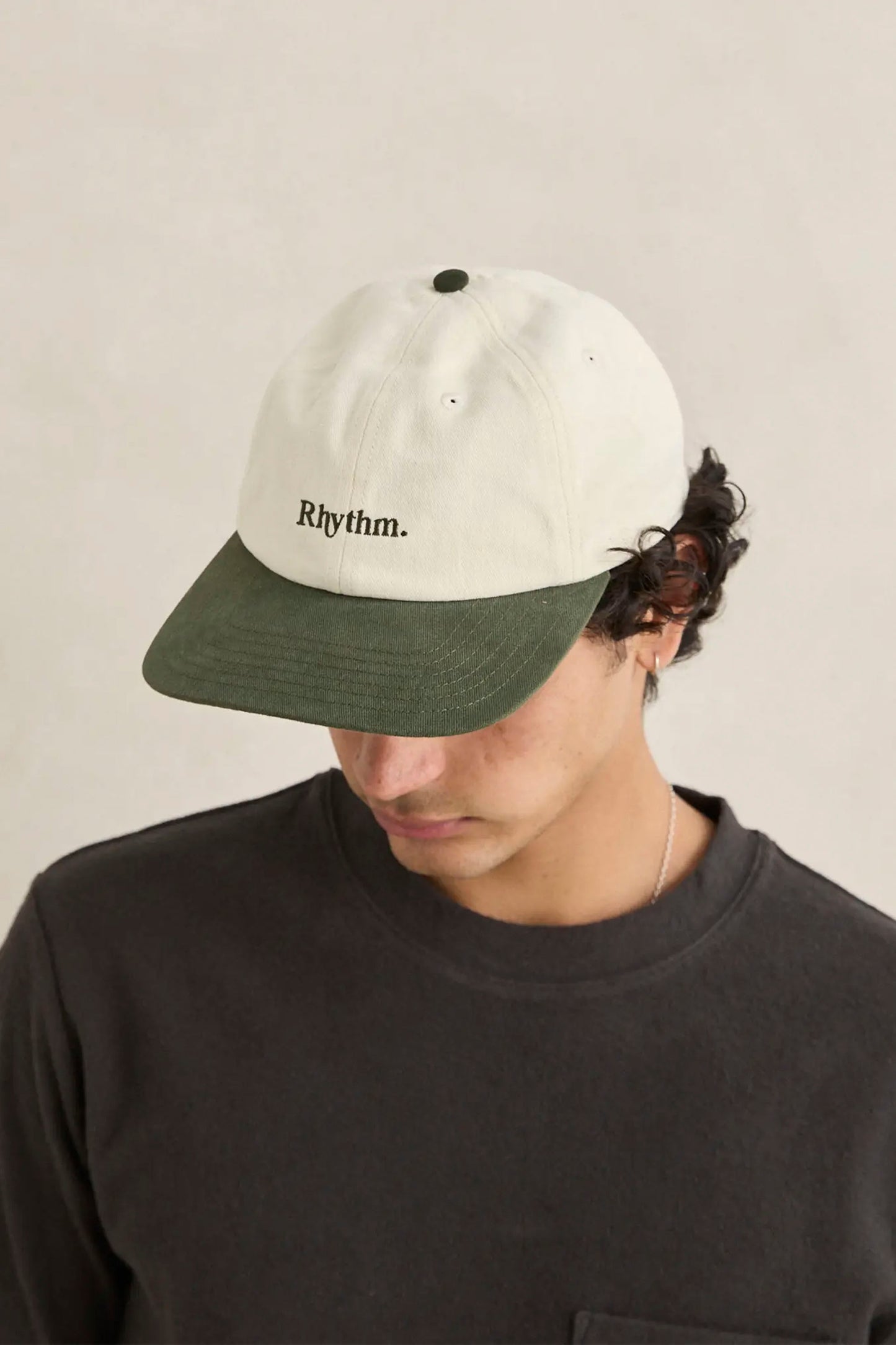 Rhythm Essential Brushed Twill Cap in Stone Front view