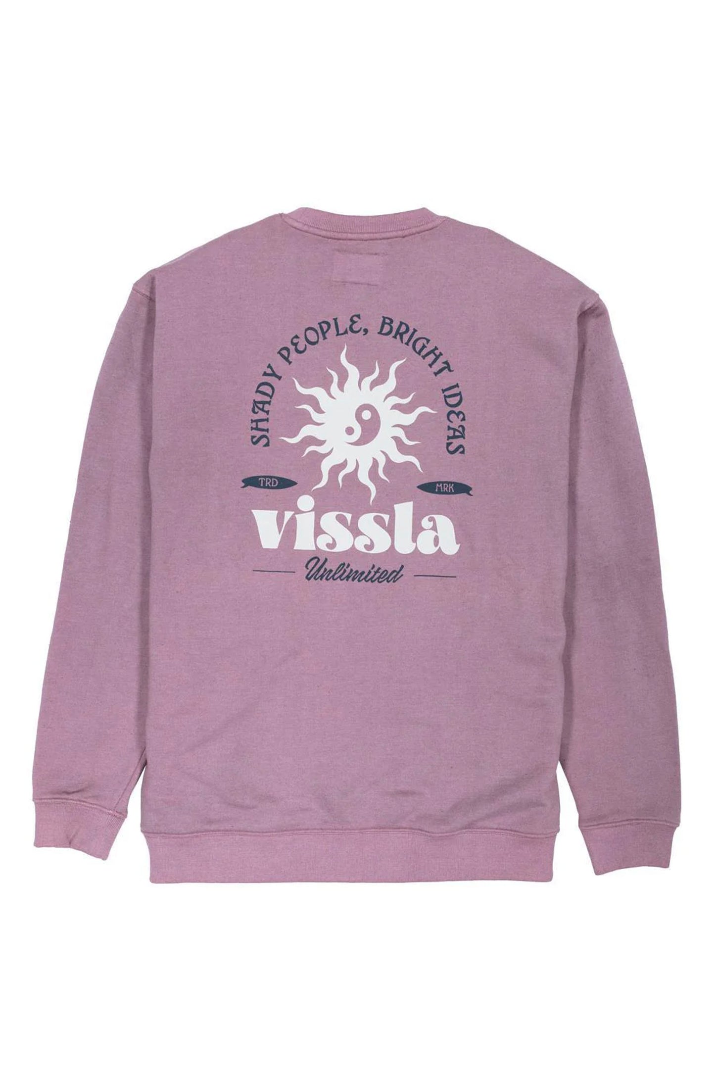 VISSLA Bright Ideas eco fleece crewneck in garment-dyed recycled polyester and cotton