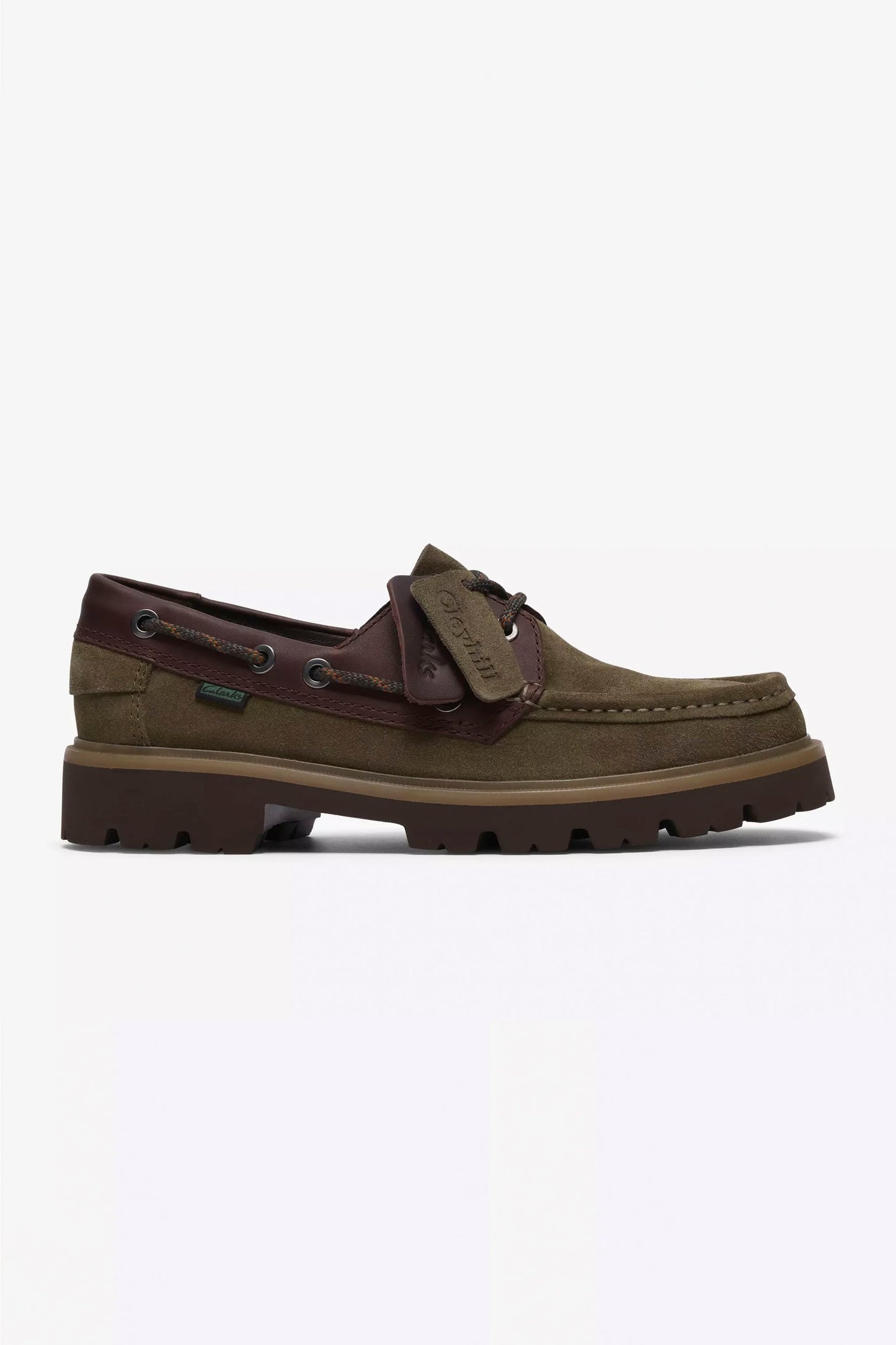 Clarks Cleyhill Boat men's boat shoe in olive combi – Pukas Surf Shop