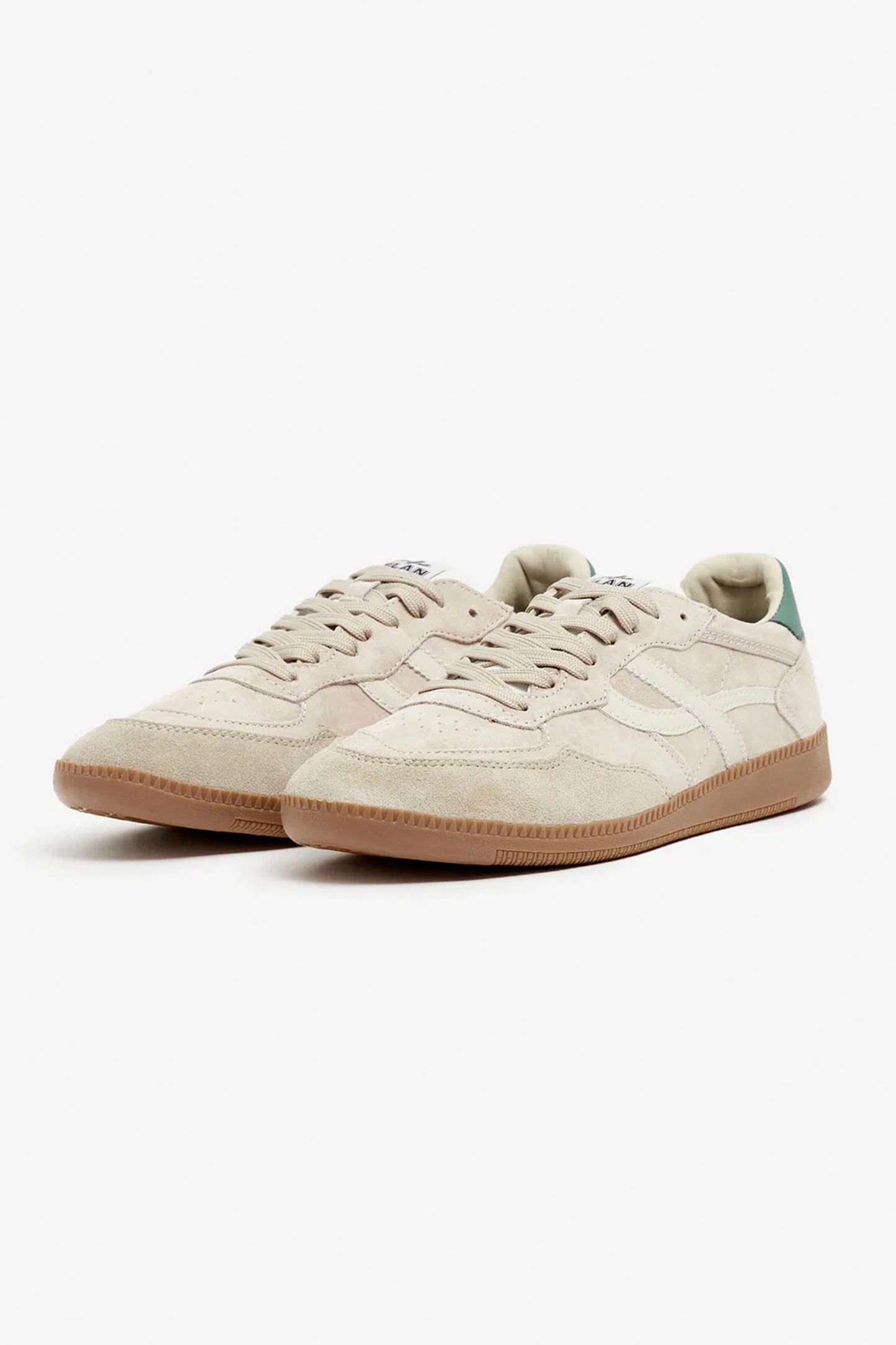 POMPEII Elan Sala Nobuck sneakers in oat green colorway