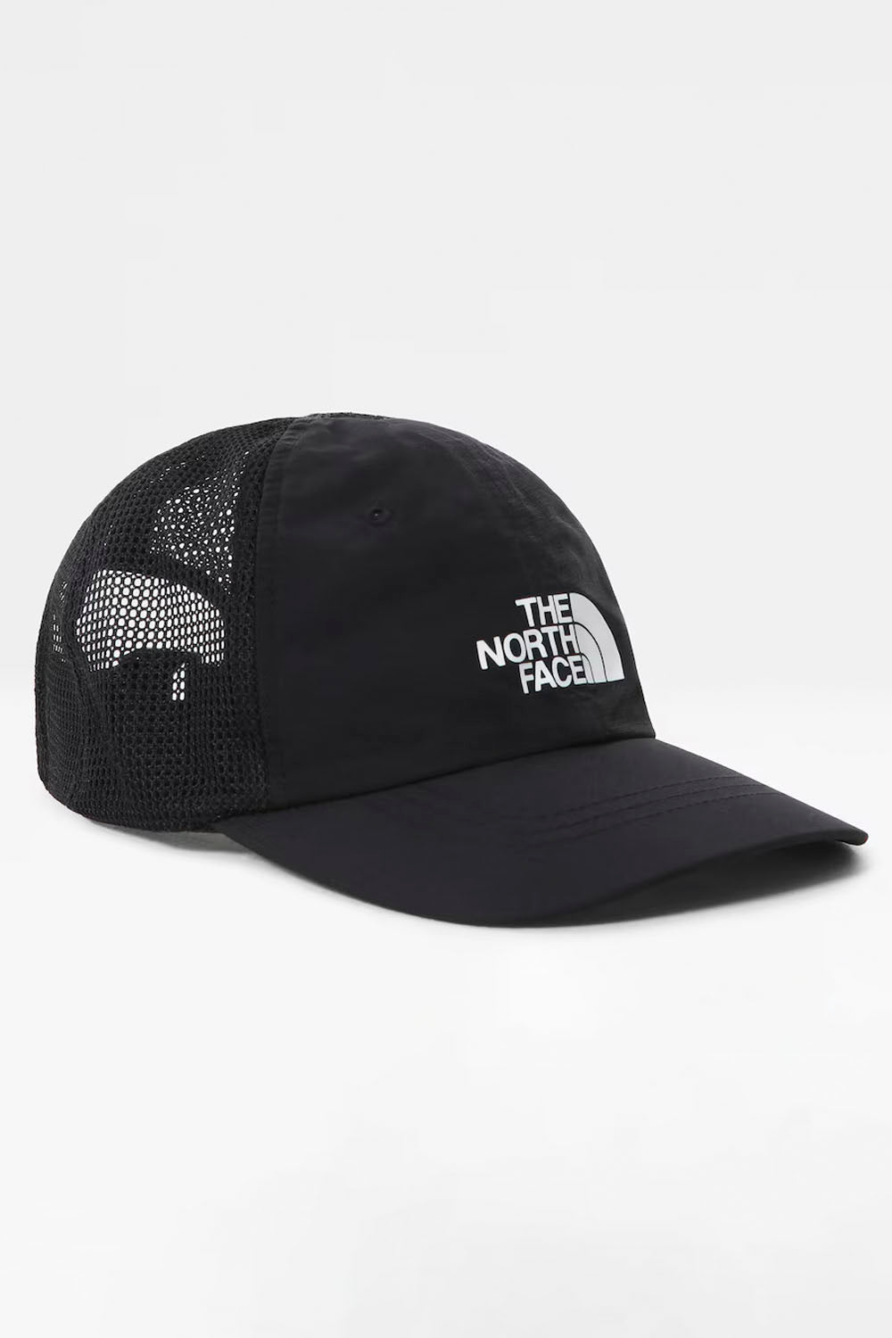 The North Face Horizon Trucker cap in TNF Black – structured mesh-back hat for men at Pukas Surf Shop
