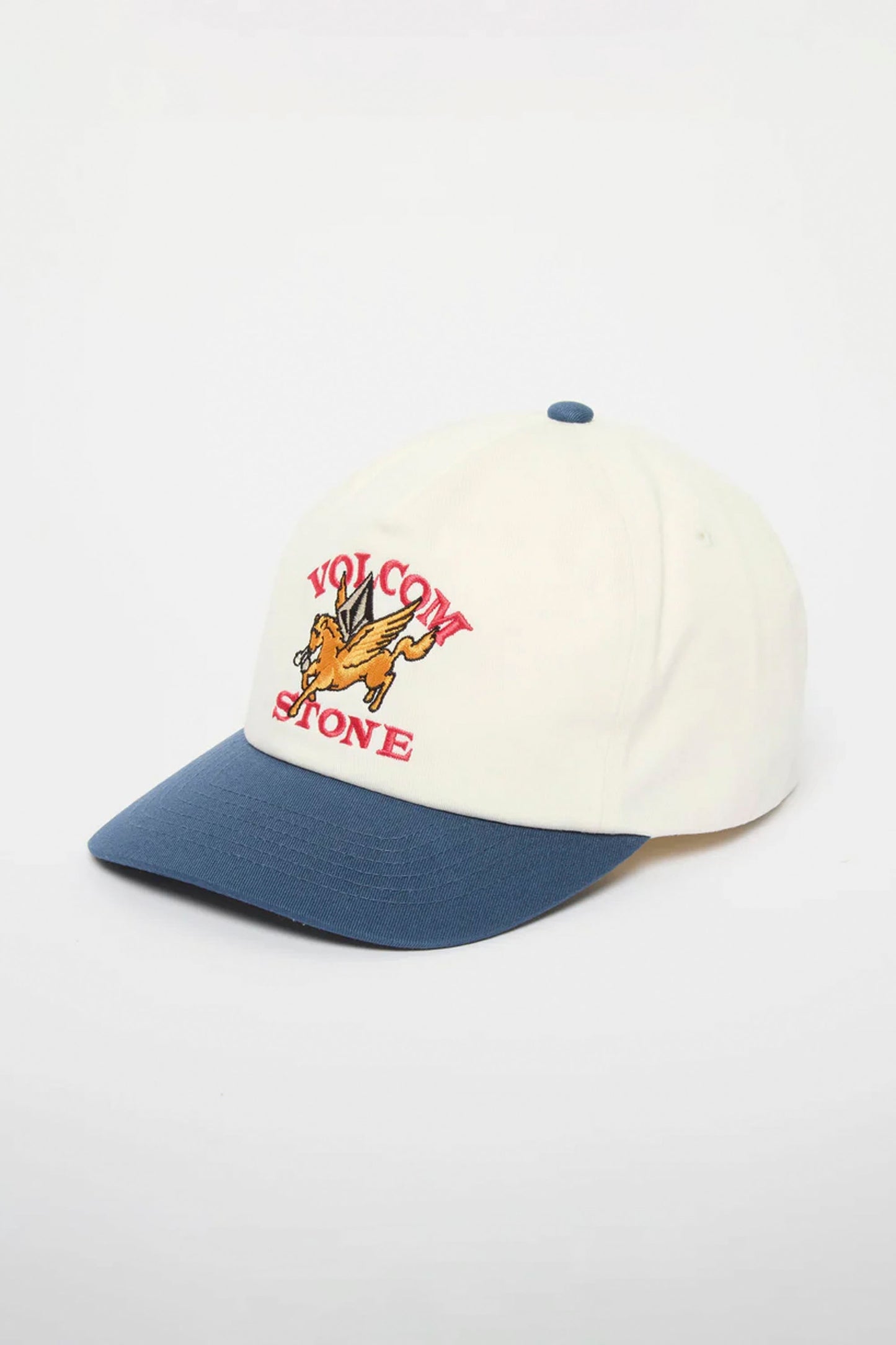 VOLCOM Petrolstone Adj Hat in off white - adjustable 5-panel twill cap with embroidered logo for men