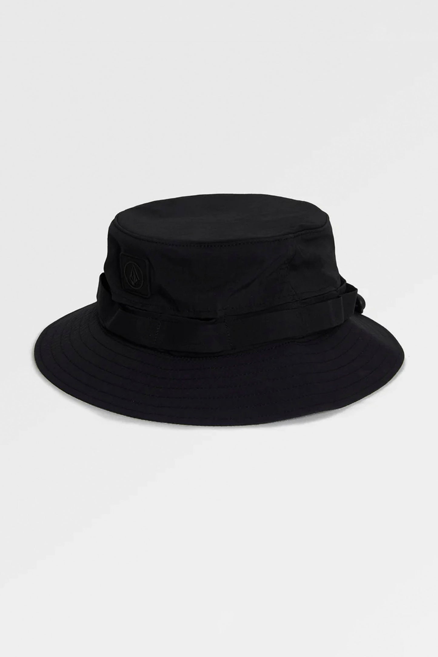 VOLCOM Ventilator Boonie Hat in black - wide-brimmed bucket hat with mesh panels and stone logo label for men